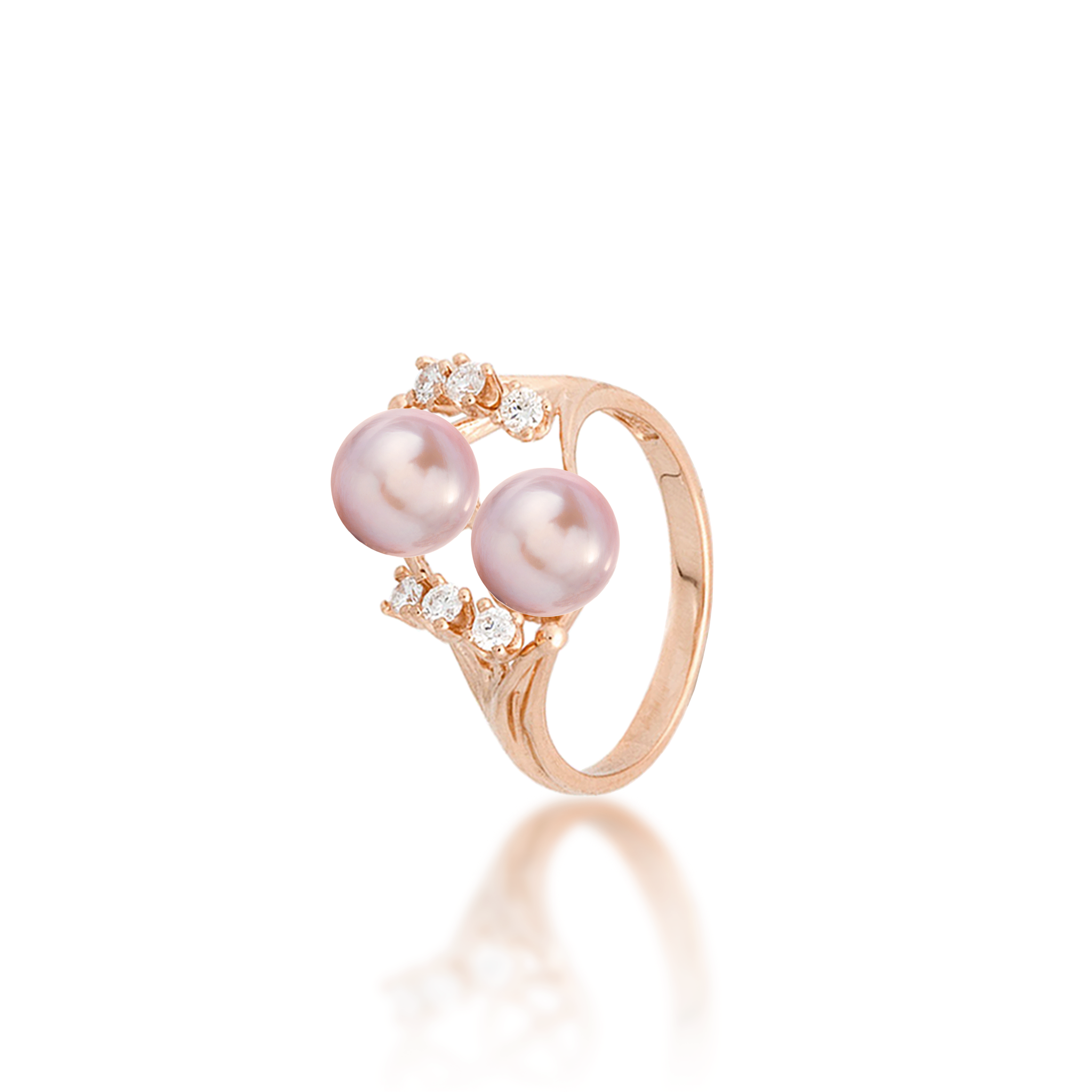 Pick A Pearl 8 Island Ring in Rose Gold with Diamonds