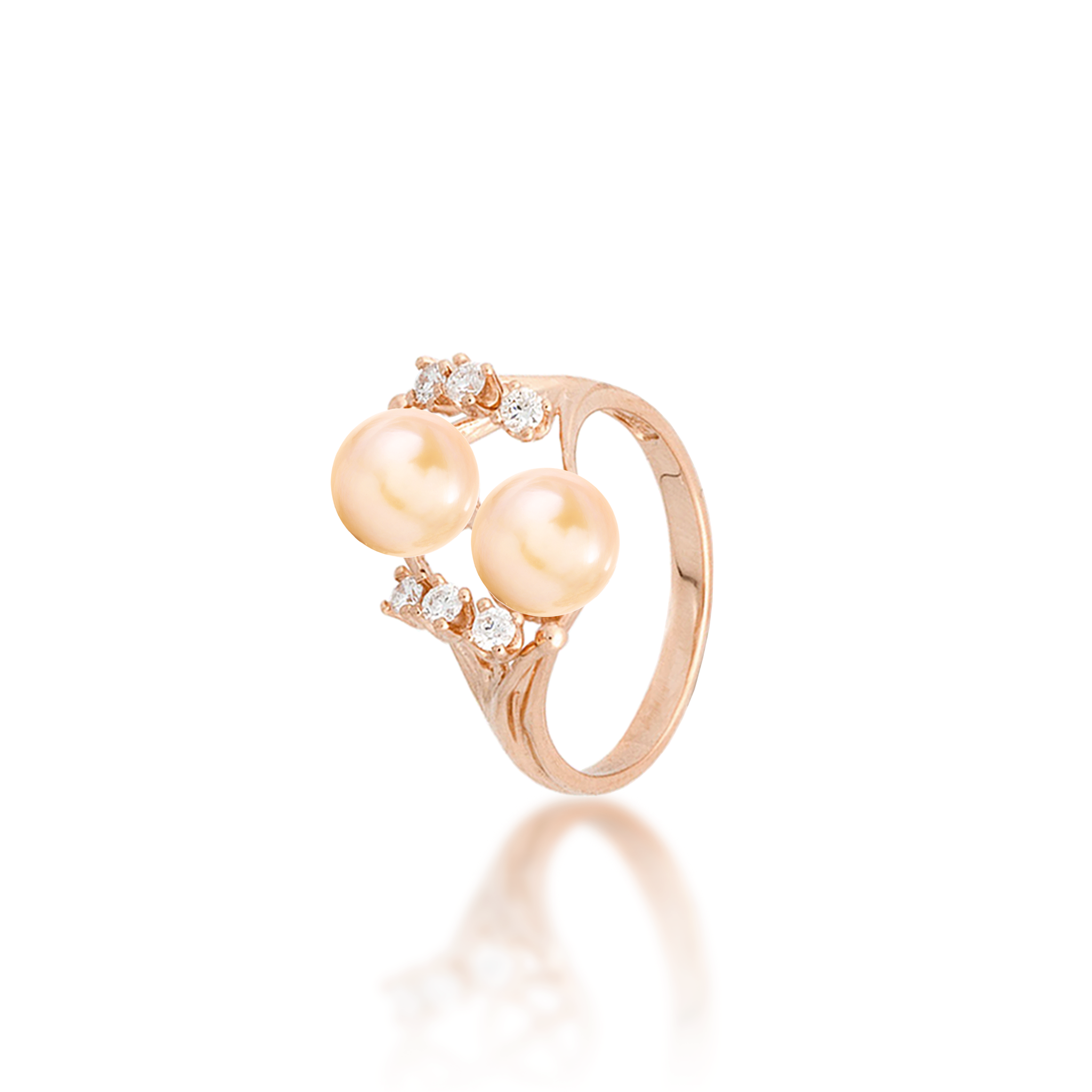 Pick A Pearl 8 Island Ring in Rose Gold with Diamonds