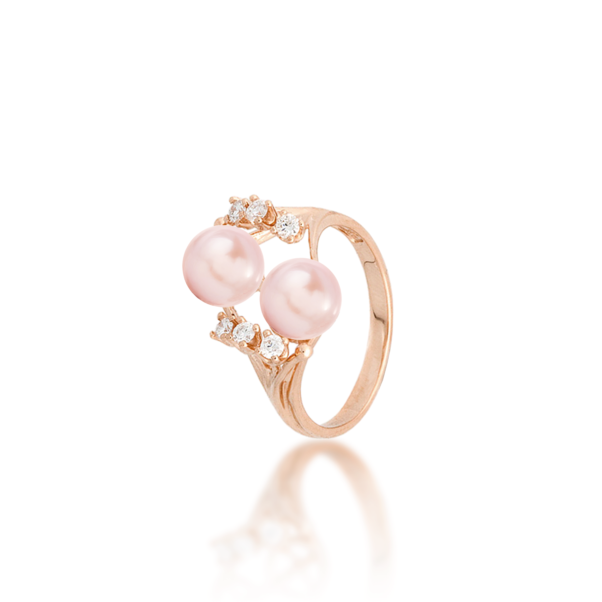 Pick A Pearl 8 Island Ring in Rose Gold with Diamonds