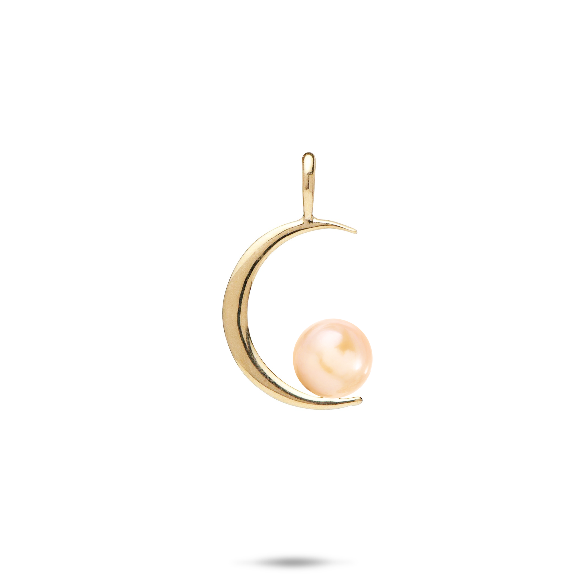 Pick A Pearl Crescent Moon Pendant in Gold