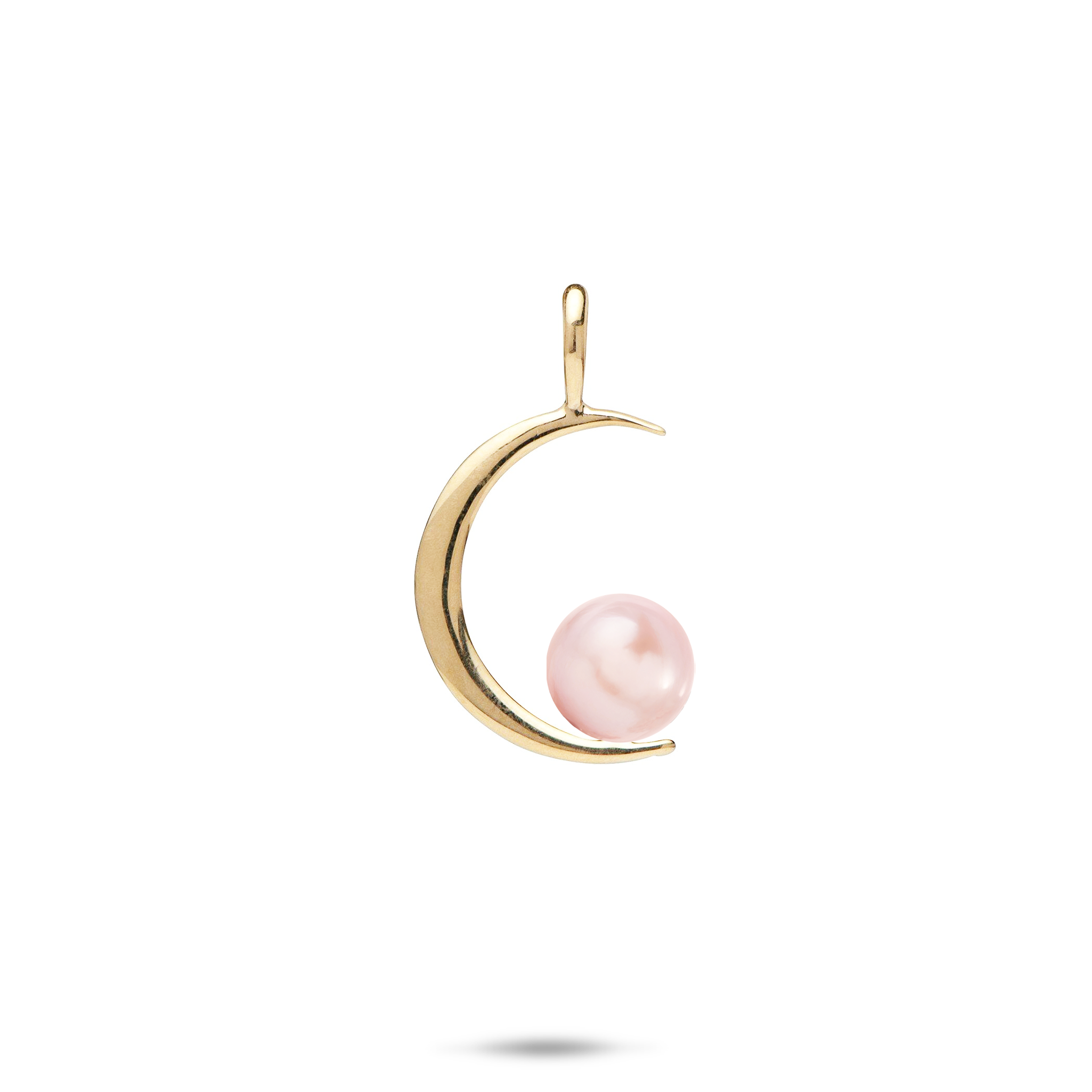 Pick A Pearl Crescent Moon Pendant in Gold