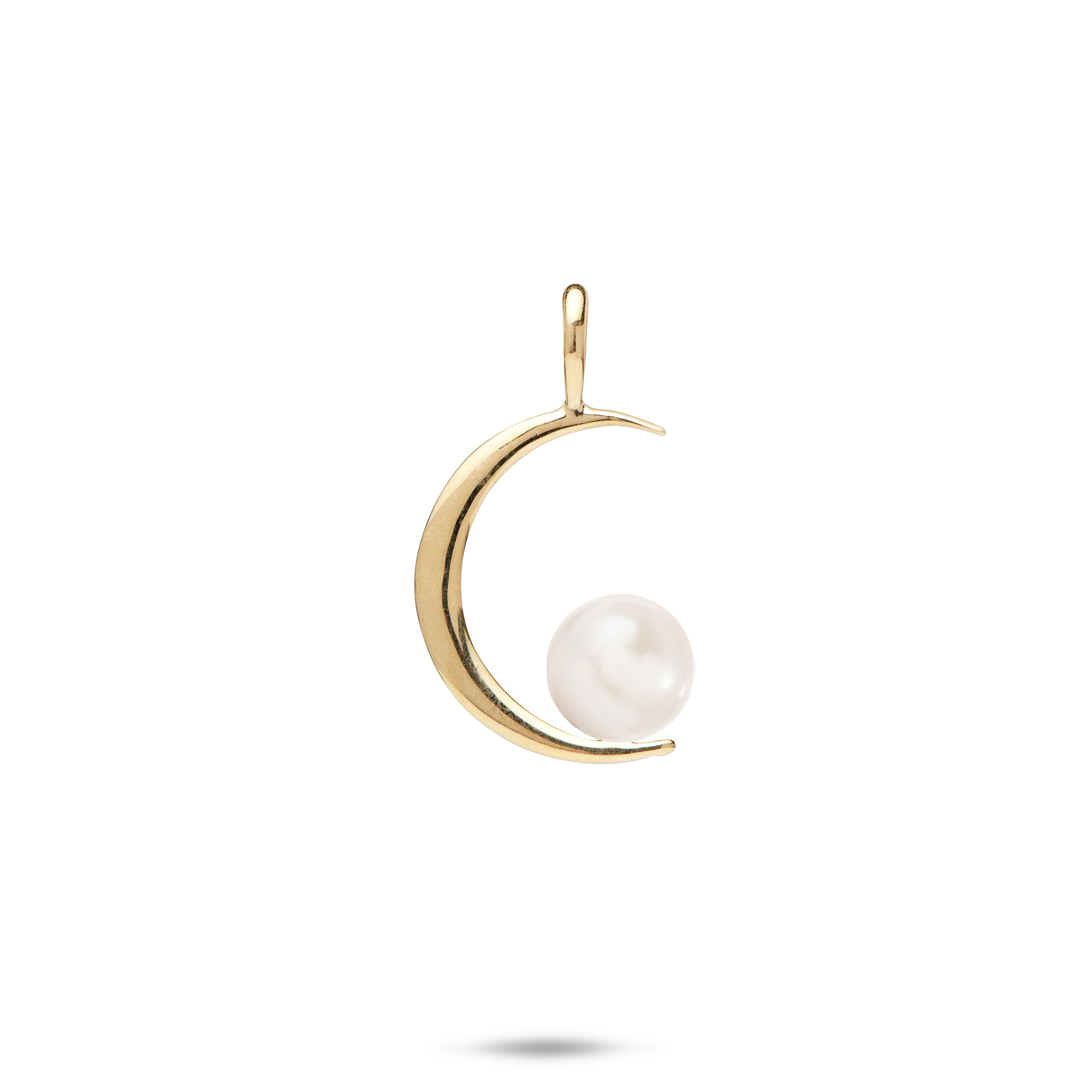 Pick A Pearl Crescent Moon Pendant in Gold