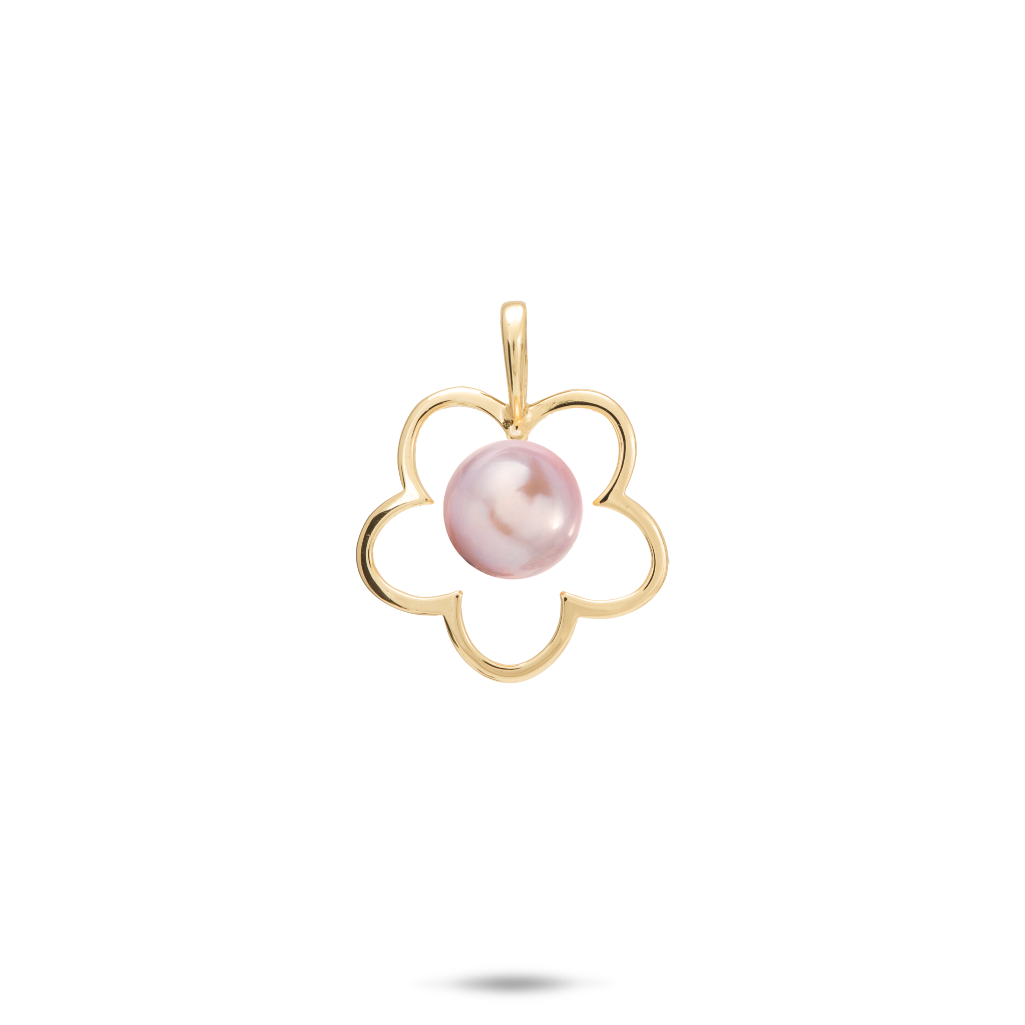 Pick A Pearl Plumeria Pendant in Gold - 15mm