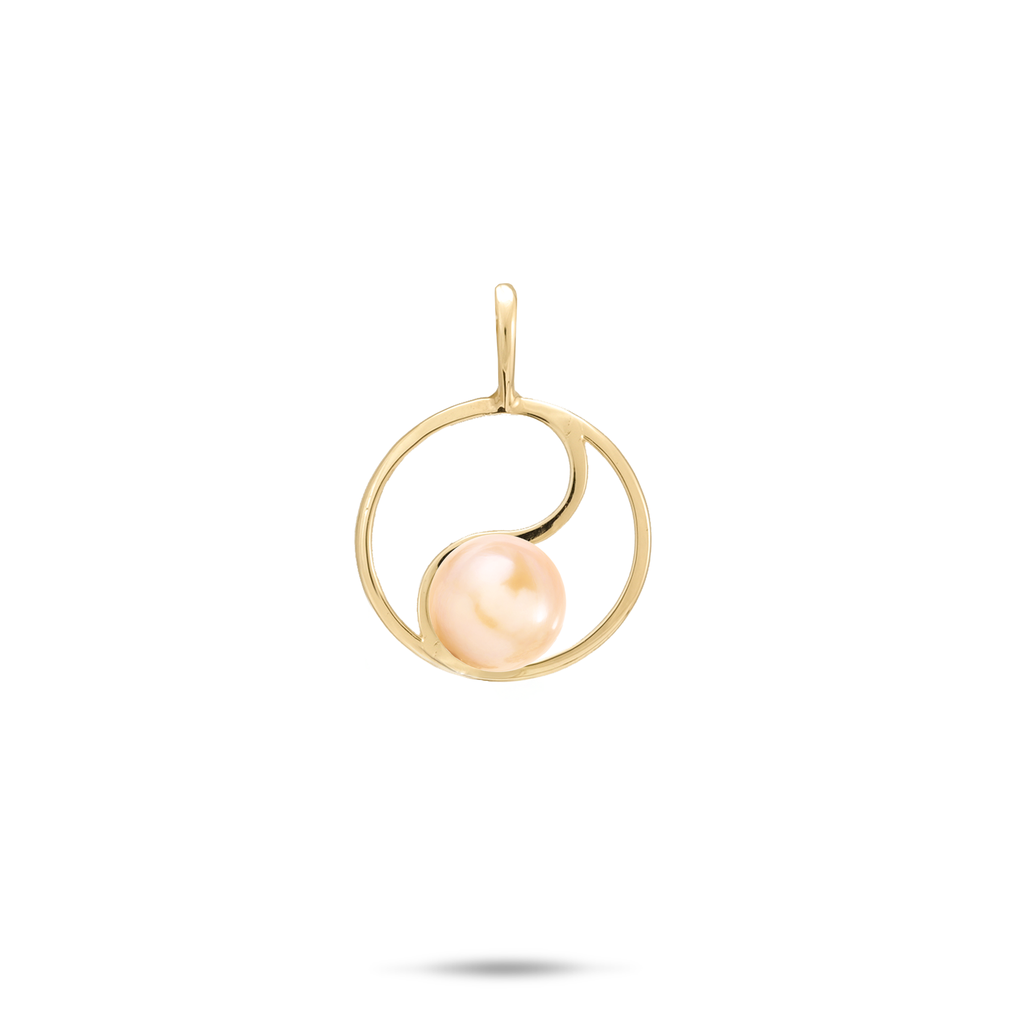 Pick A Pearl Yin Yang Pendant in Gold - 15mm