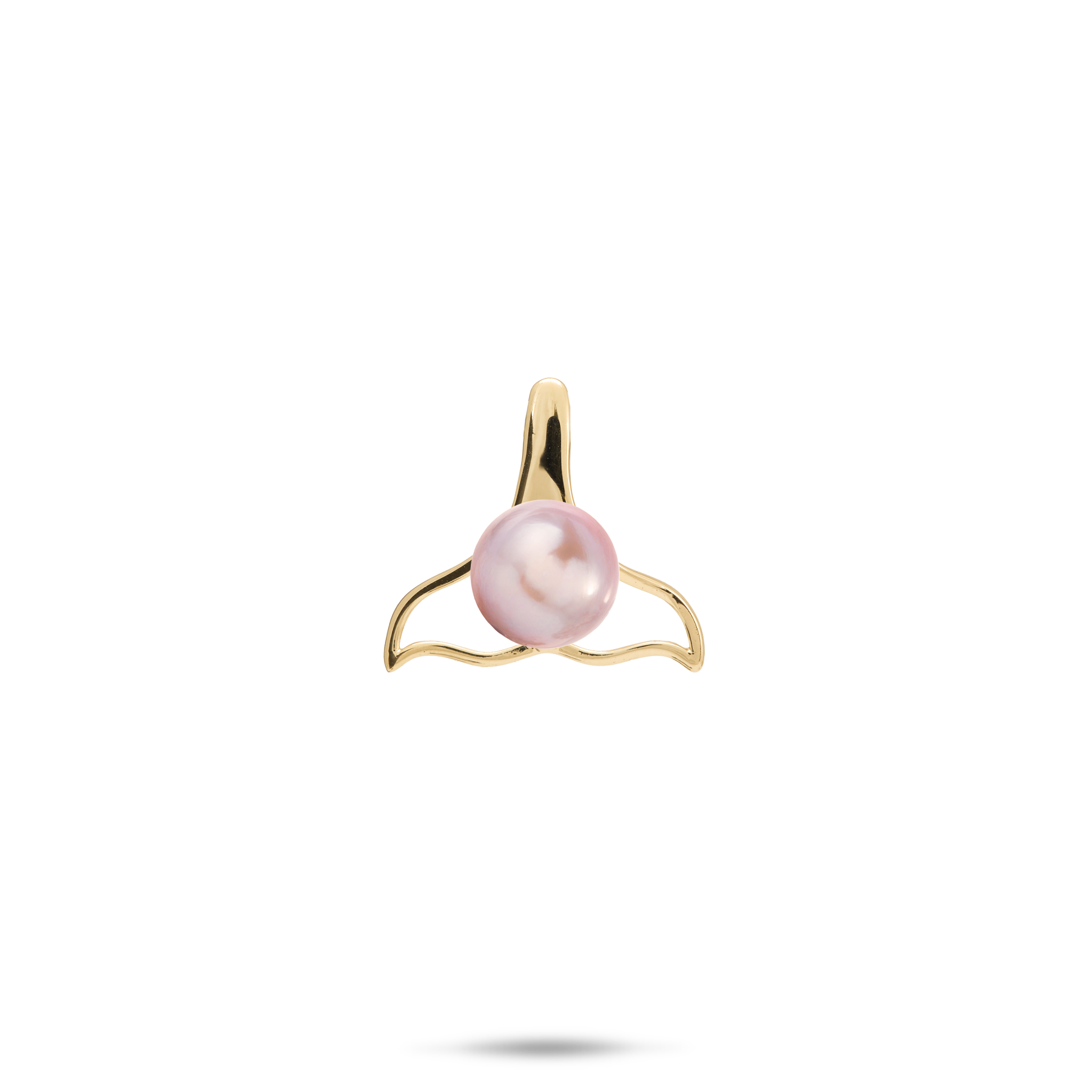Pick A Pearl Whale Tail Pendant in Gold - 16mm