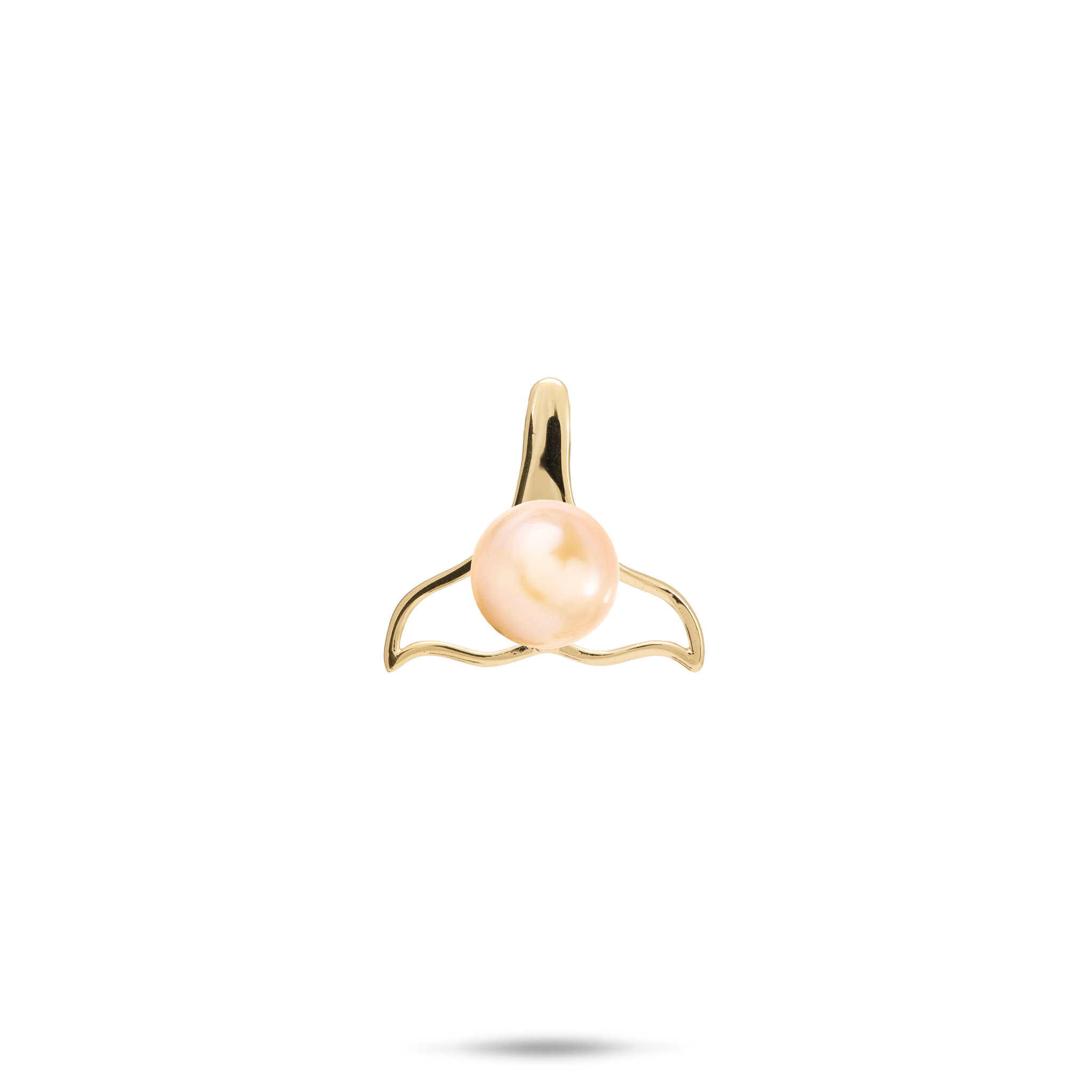 Pick A Pearl Whale Tail Pendant in Gold - 16mm