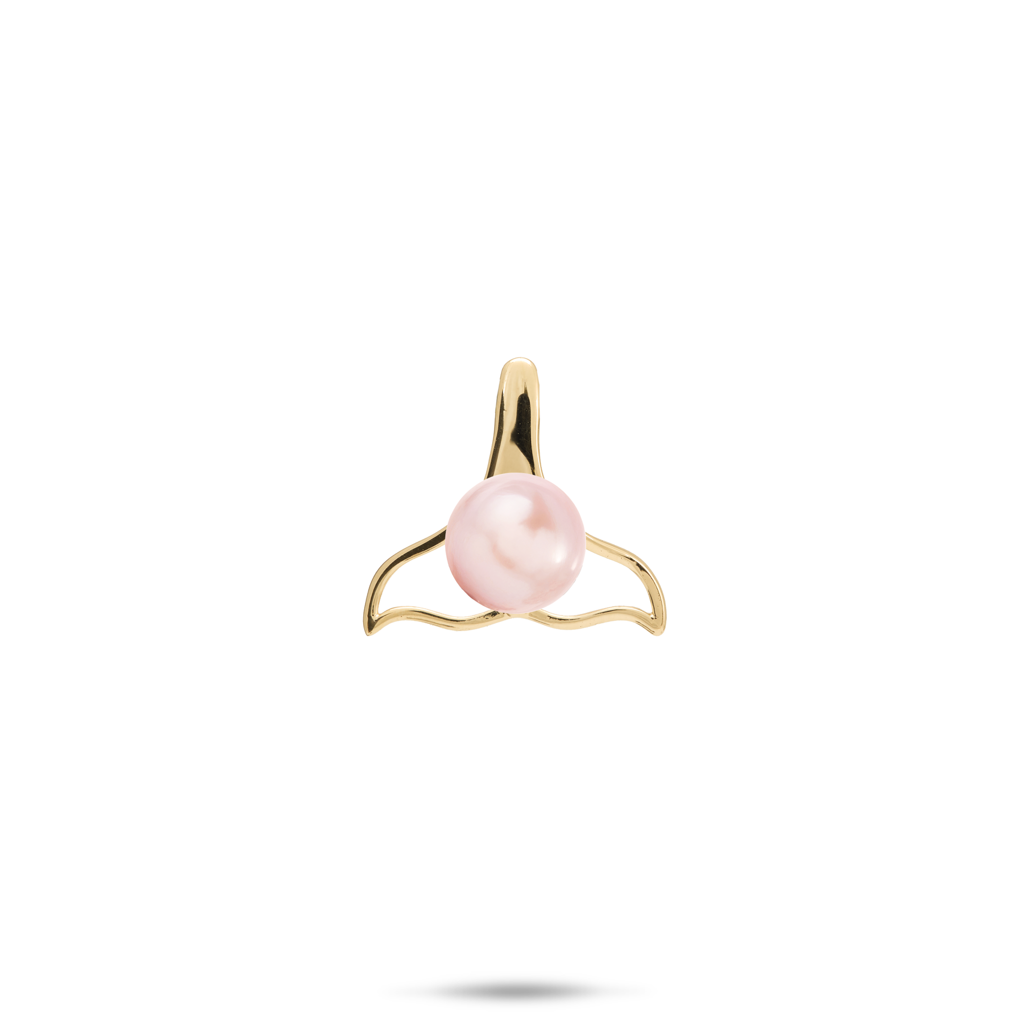 Pick A Pearl Whale Tail Pendant in Gold - 16mm