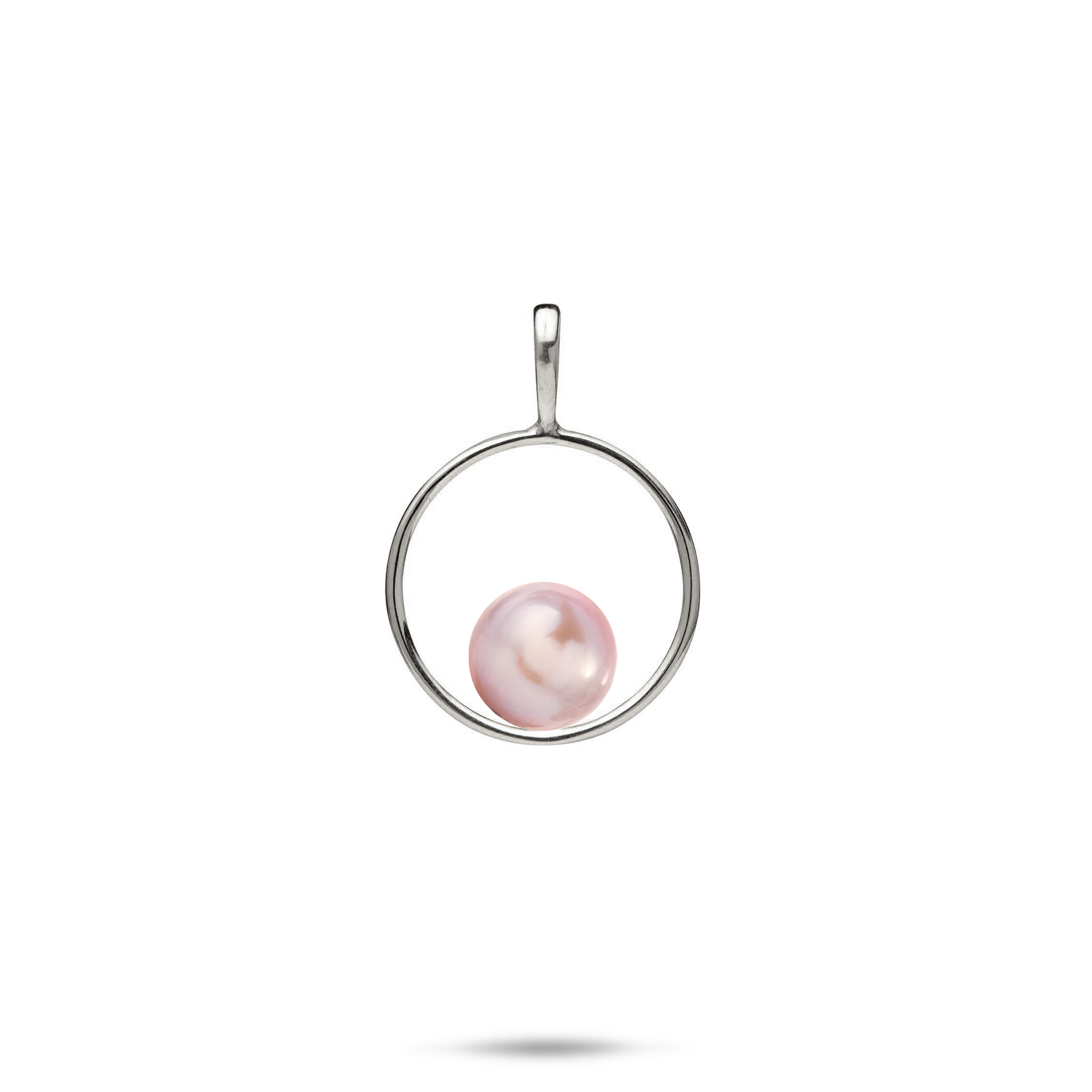 Pick A Pearl Circle of Life Pendant in White Gold - 15mm