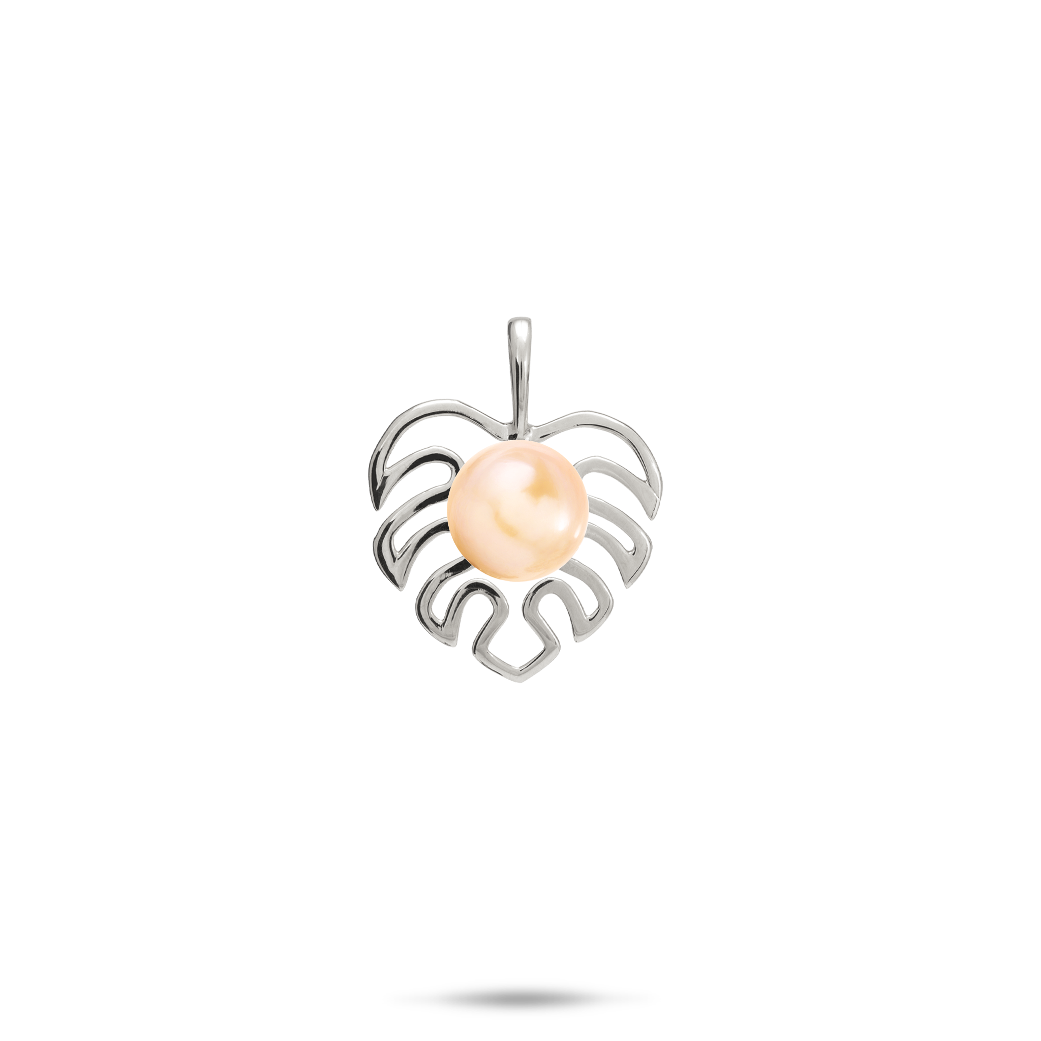 Pick A Pearl Monstera Pendant in White Gold - 19mm
