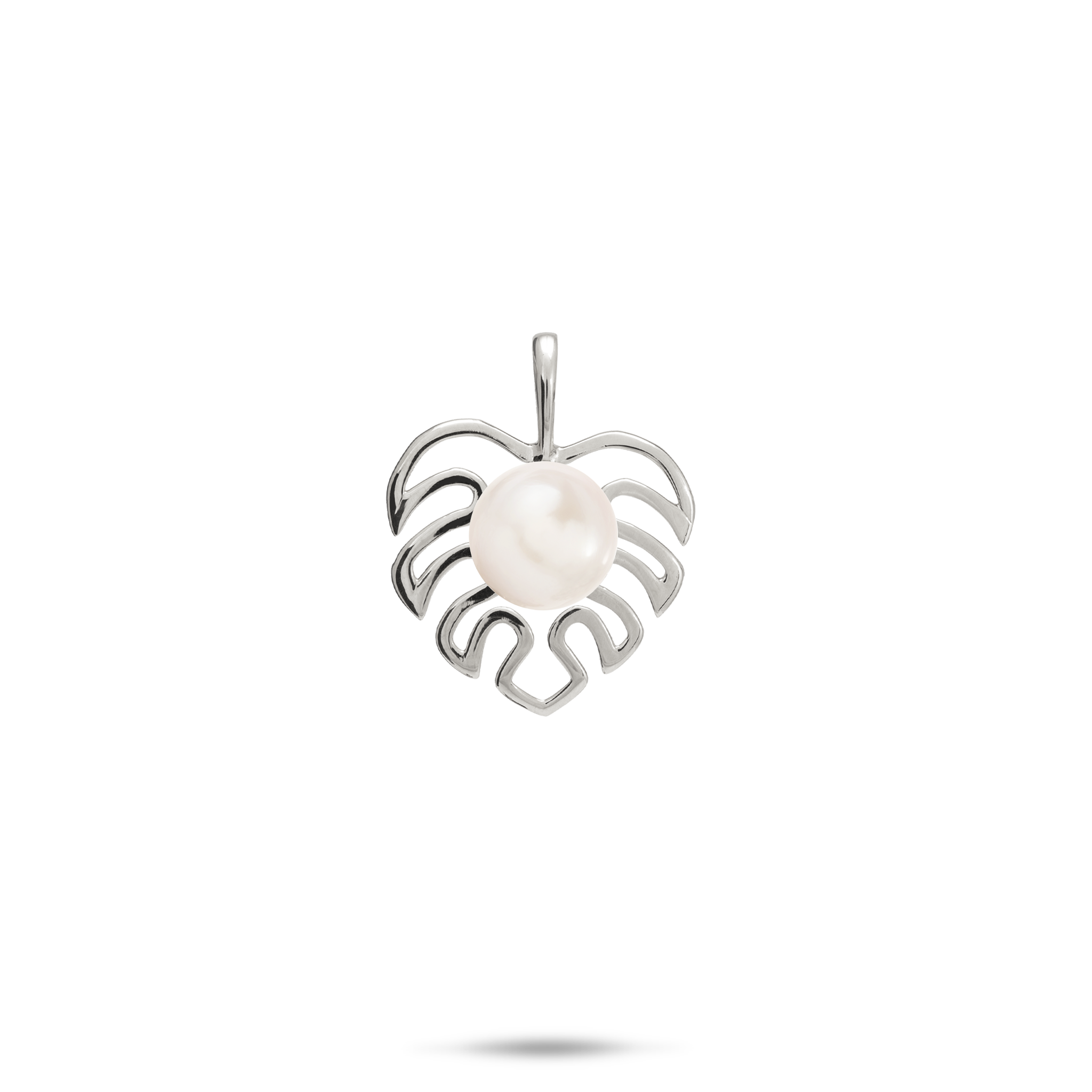 Pick A Pearl Monstera Pendant in White Gold - 19mm