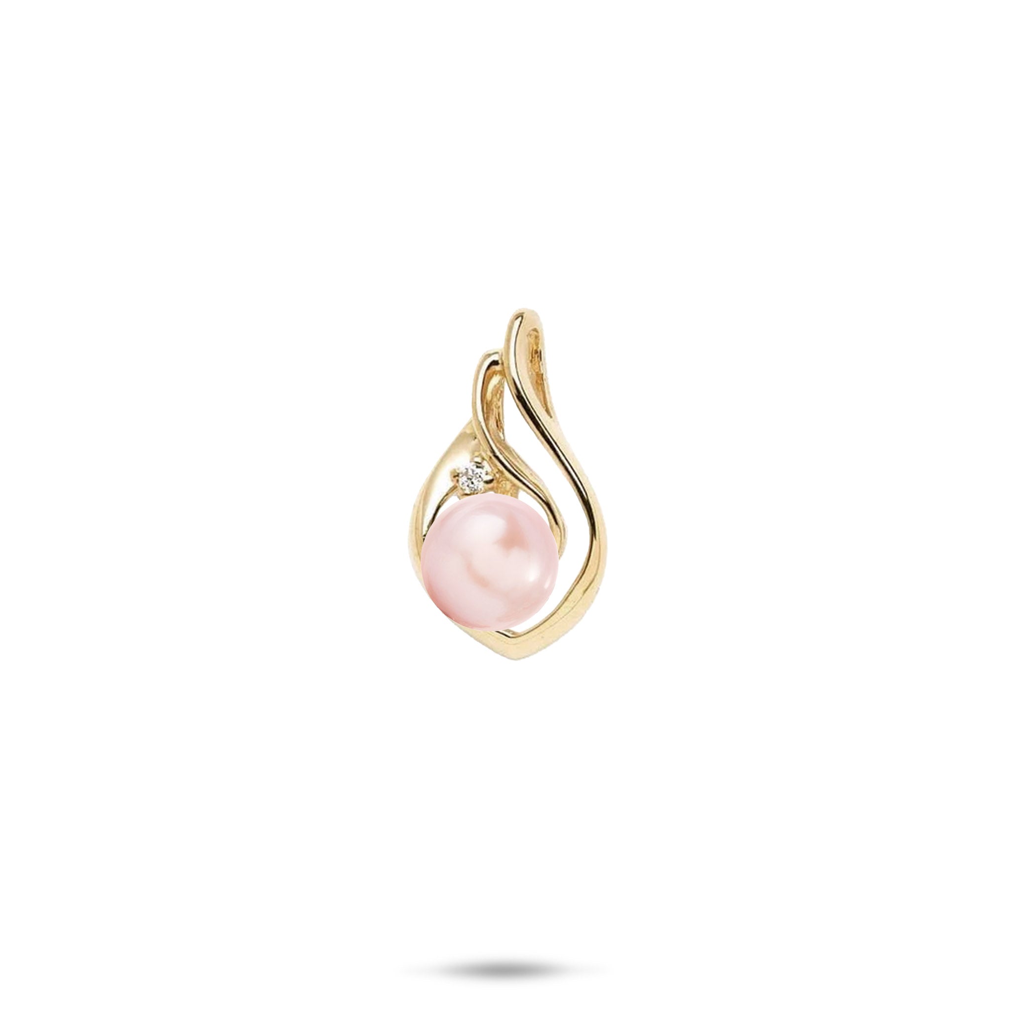 Pick A Pearl Ocean Wave Pendant in Gold with Diamond