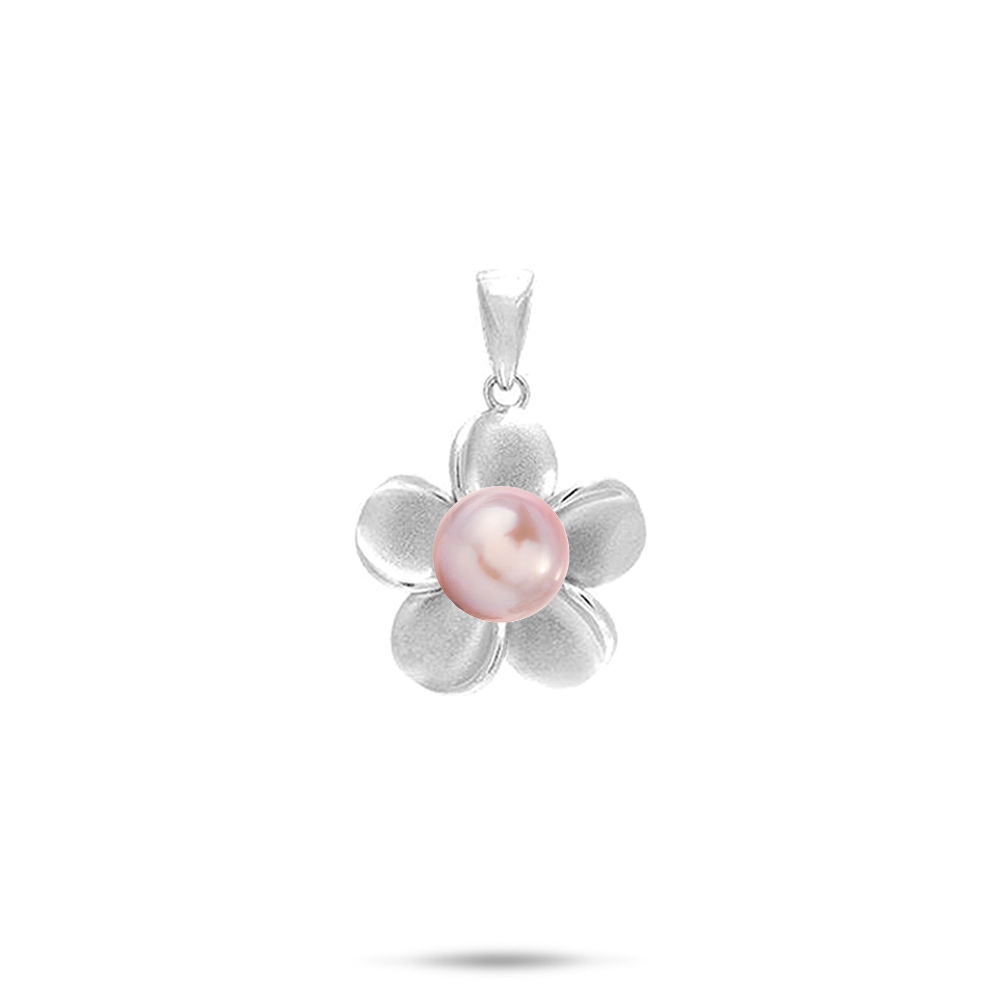 Pick A Pearl Plumeria Pendant in Sterling Silver - 15mm