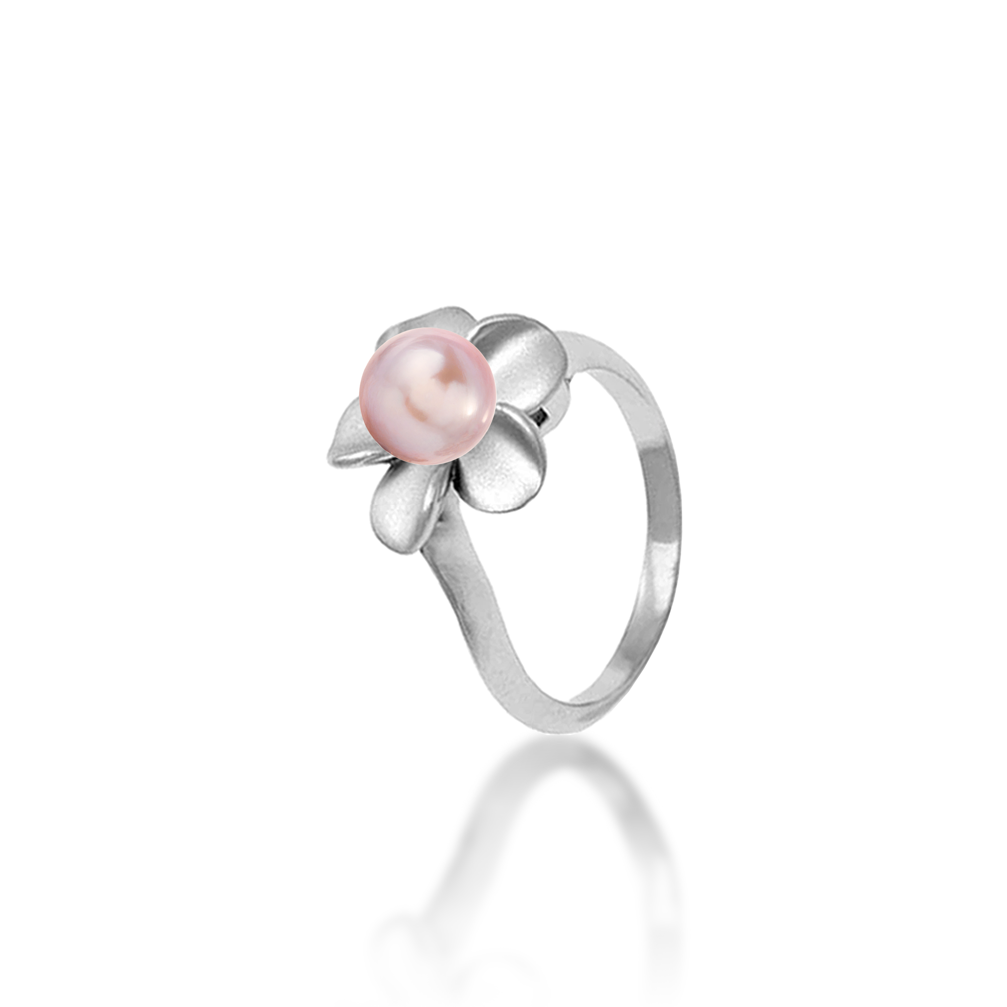 Pick A Pearl Plumeria Ring in Sterling Silver - 13mm