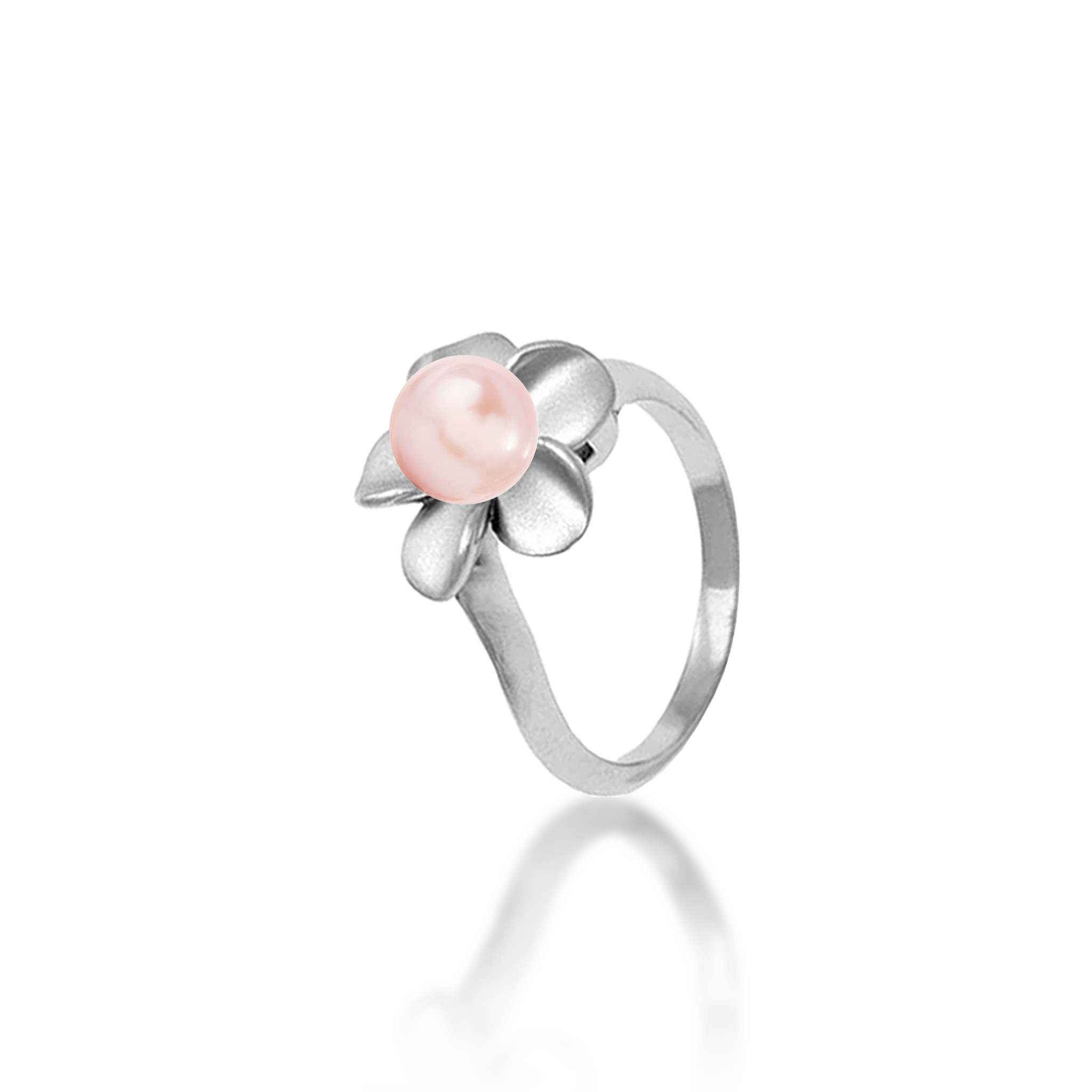 Pick A Pearl Plumeria Ring in Sterling Silver - 13mm