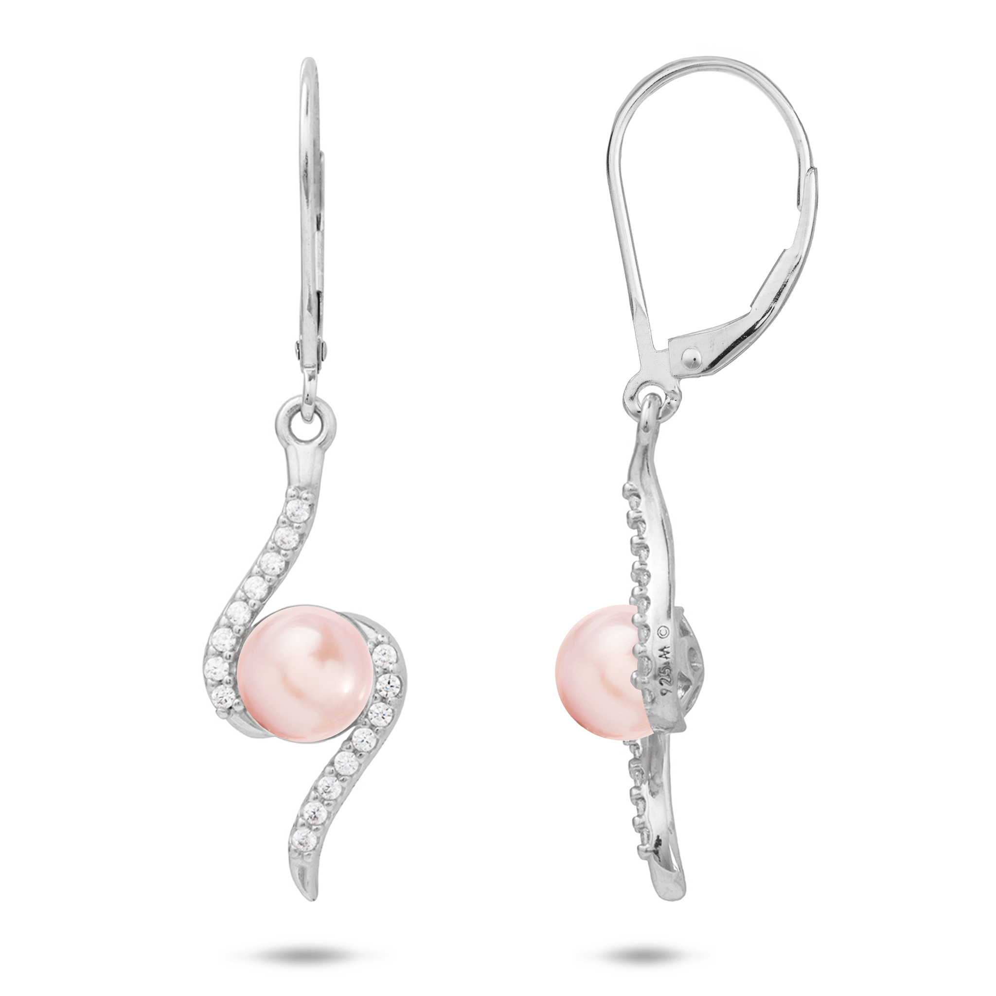 Pick A Pearl Earrings in Sterling Silver with Cubic Zirconia