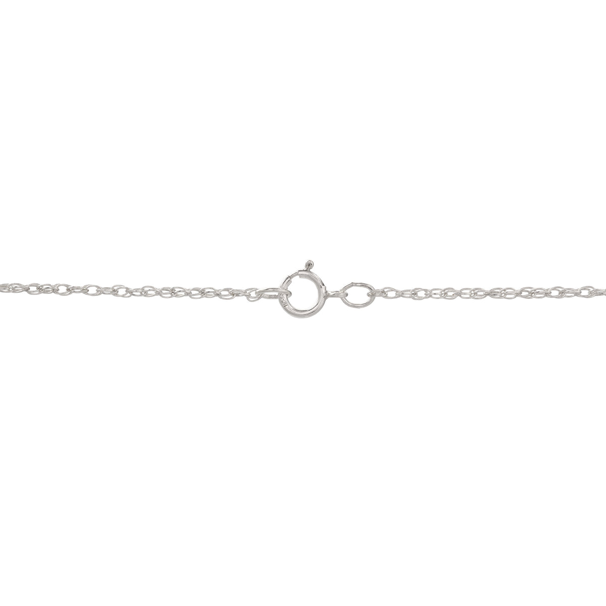 Close up of a 1.5 double rope chain with round lobster clasp on a white background