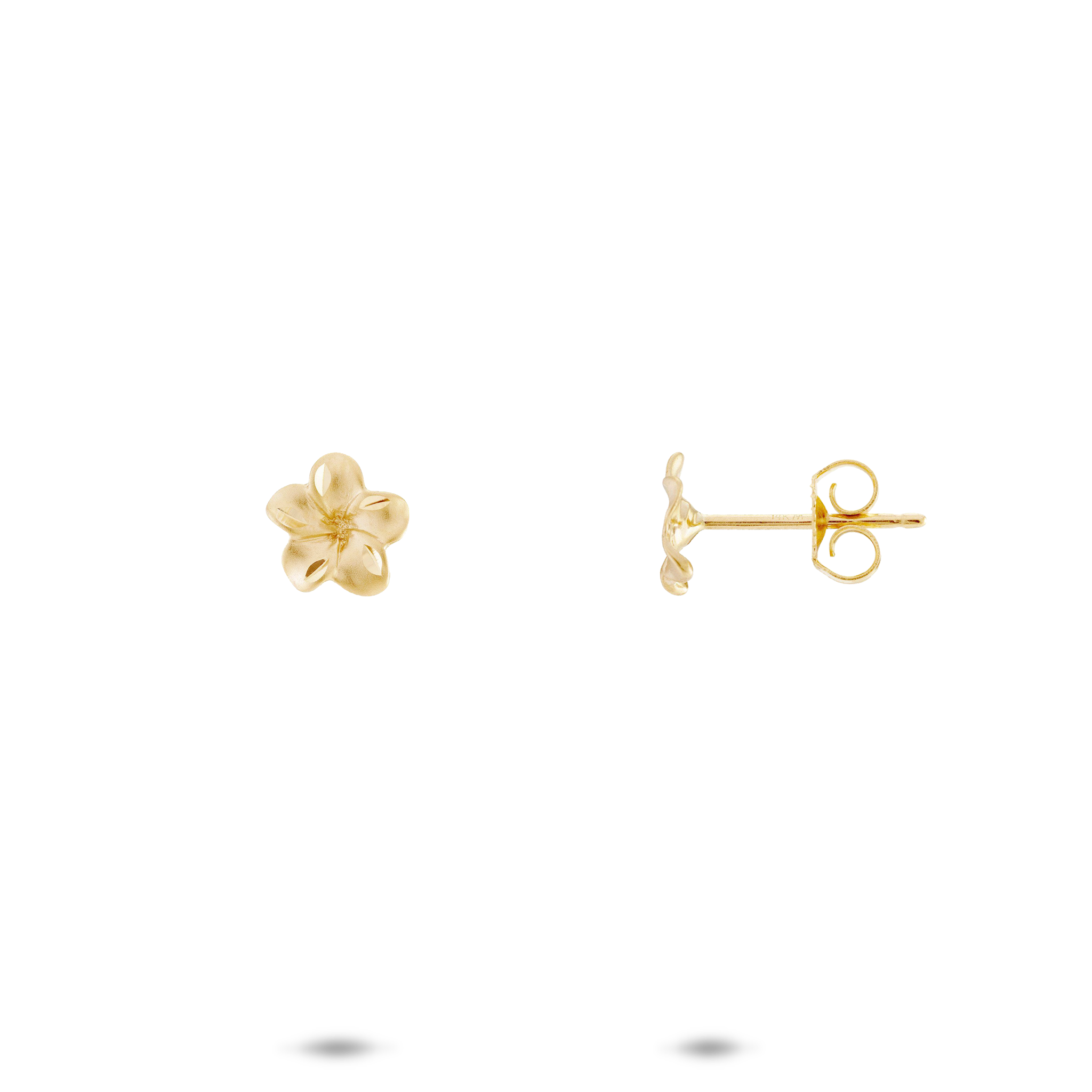 Plumeria Earrings in Gold - 7mm