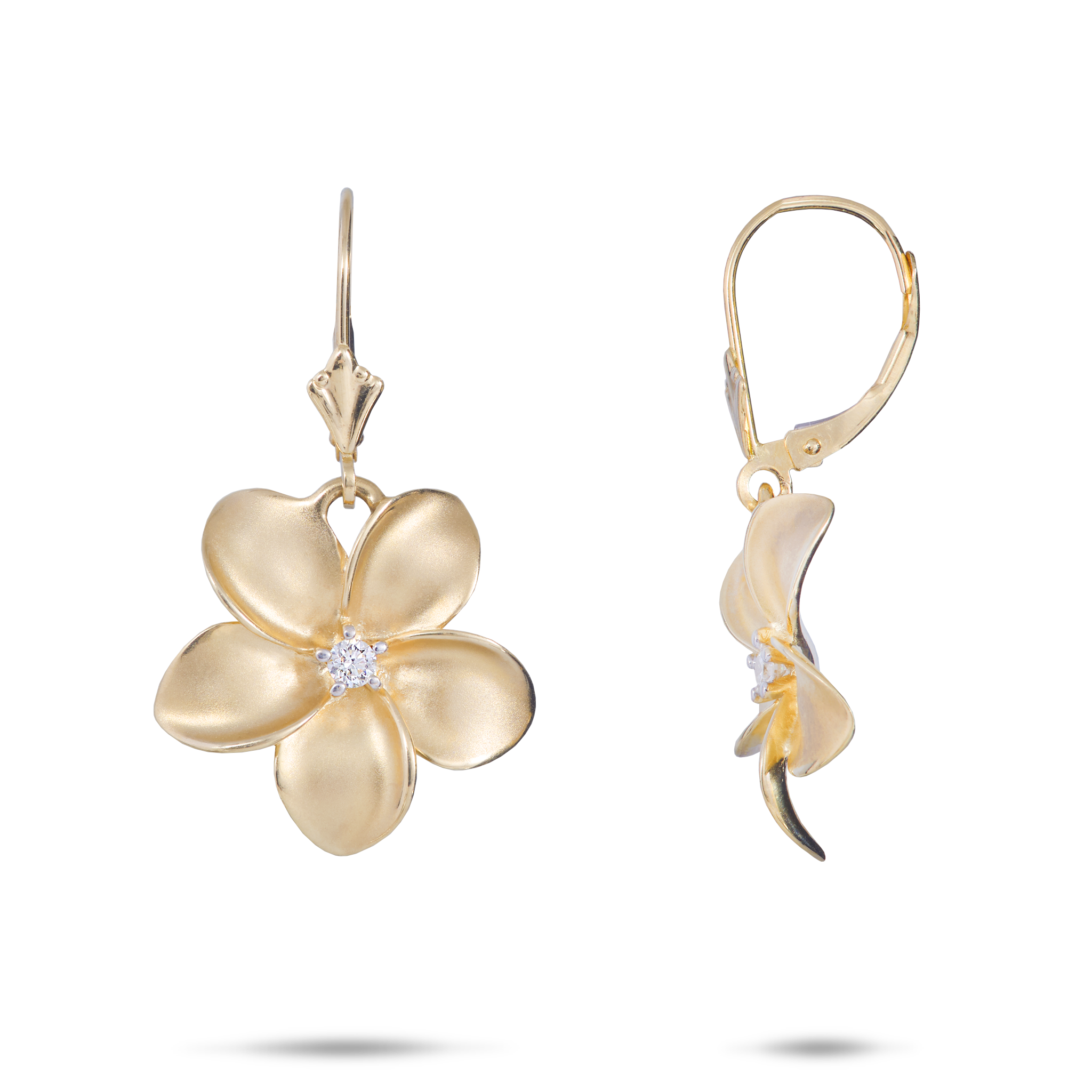 Plumeria Earrings in Gold - 18mm