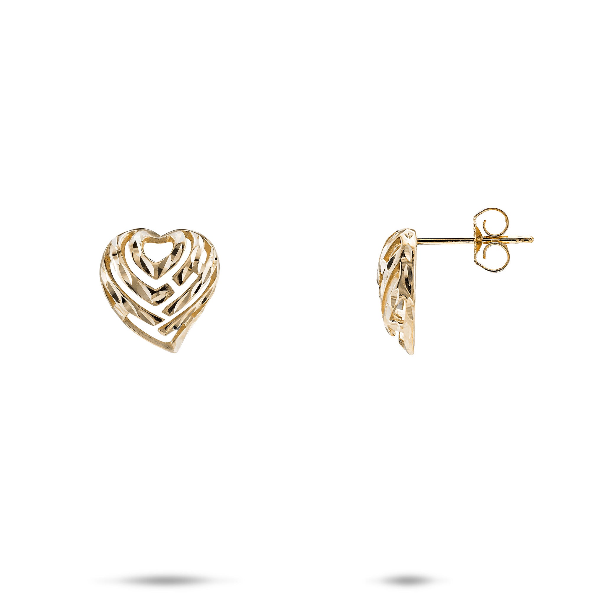 Aloha Heart Earrings in Gold - 11mm