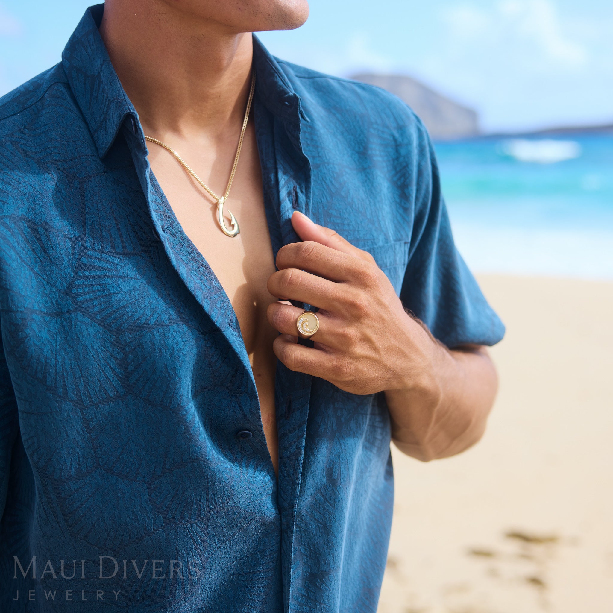 Nalu Ring in Gold with Diamonds - 18mm