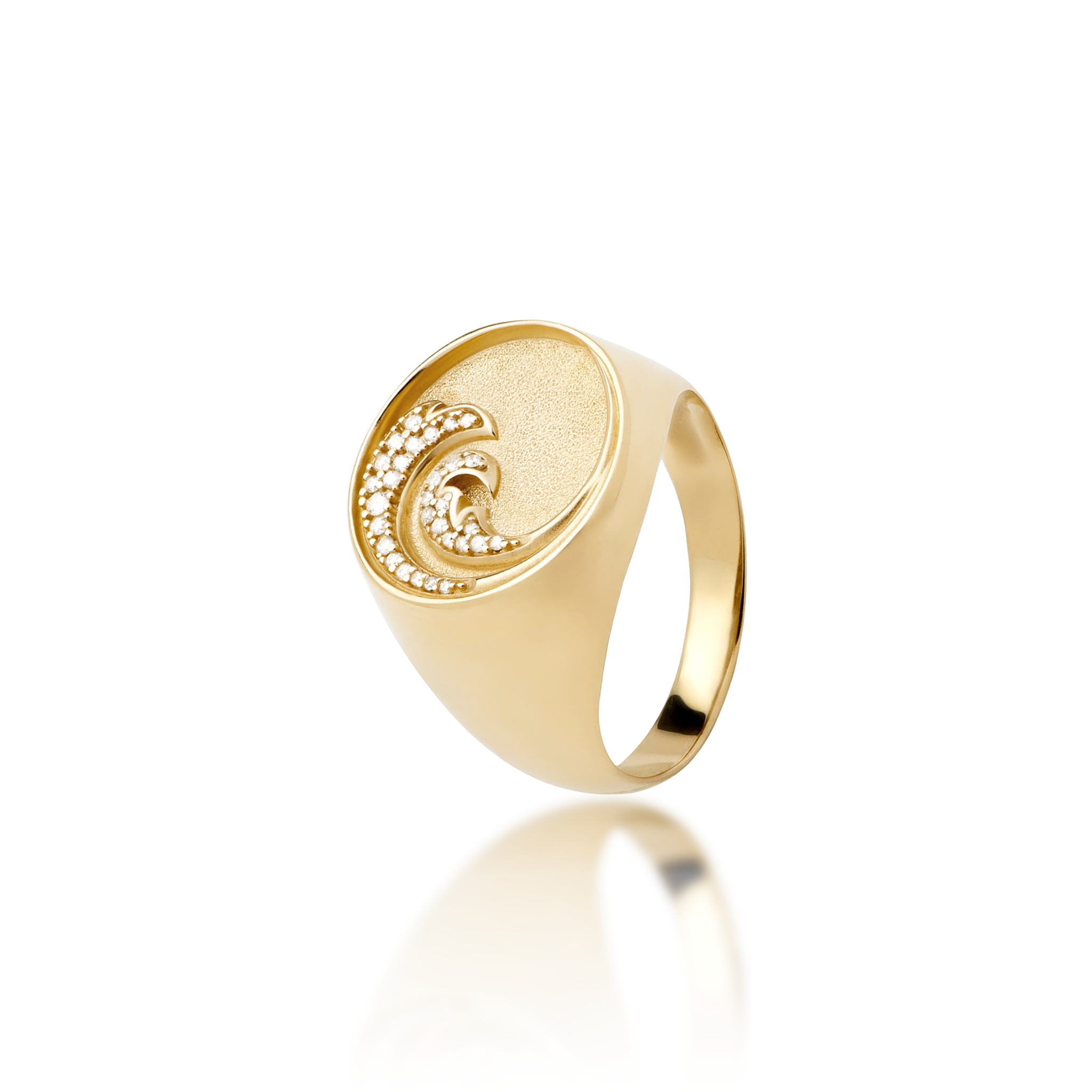 Nalu Ring in Gold with Diamonds - 18mm