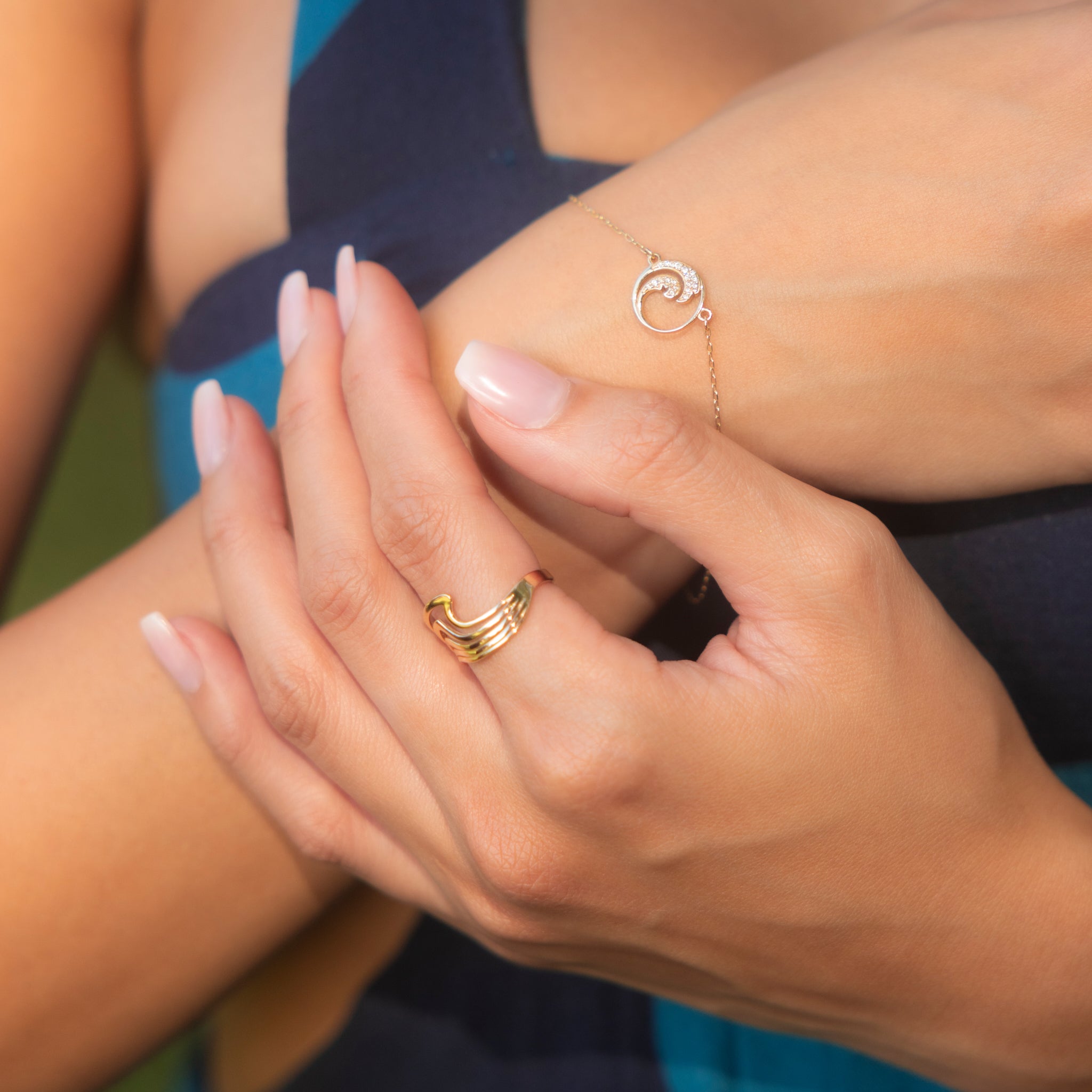 ゴールドのアブストラクト・ナル・リング - 11mm