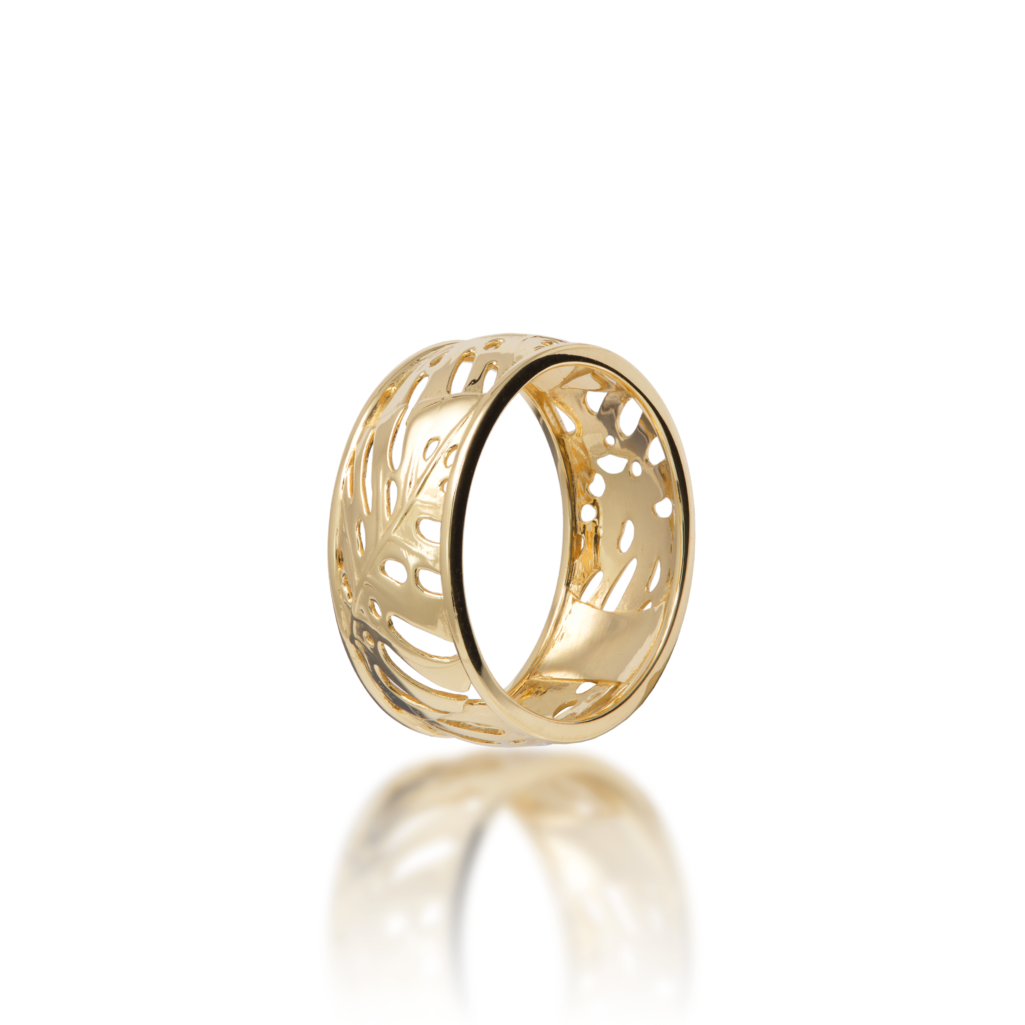 Monstera Ring in Gold - 8mm