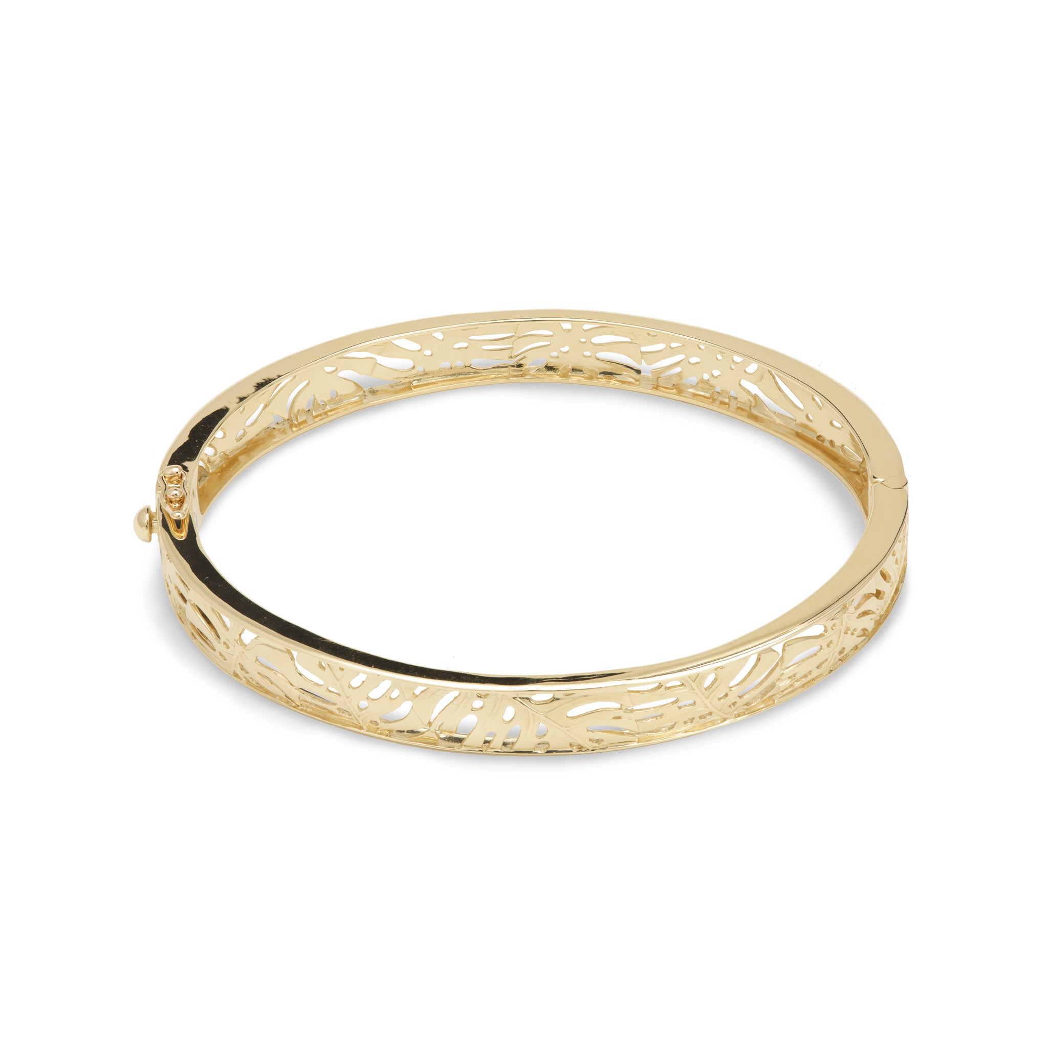 Monstera Hinge Bracelet in Gold - 8mm