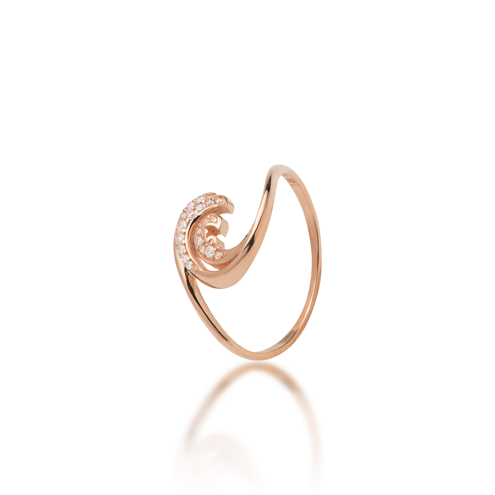 Nalu Ring in Rose Gold with Diamonds - 12mm