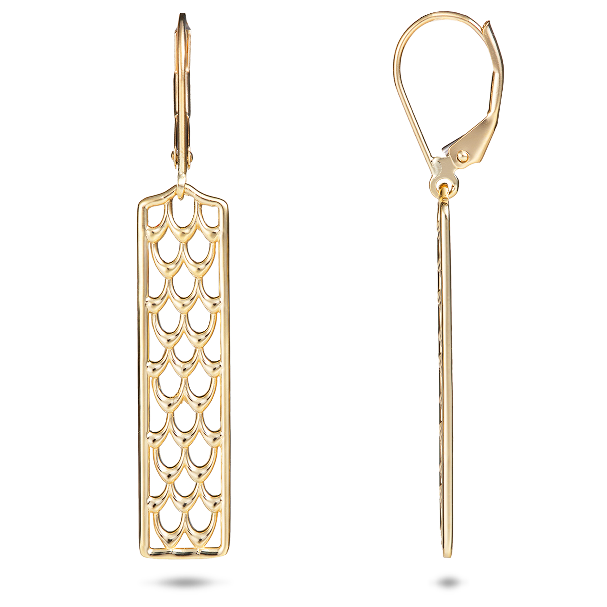 Kamohoaliʻi ʻIwa Bird Feather Earrings in Gold - 32mm