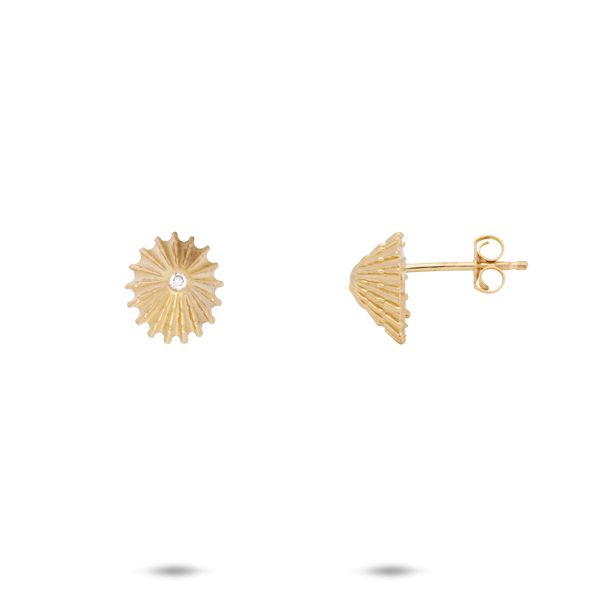 ʻOpihi Earrings in Gold with Diamonds - 10mm