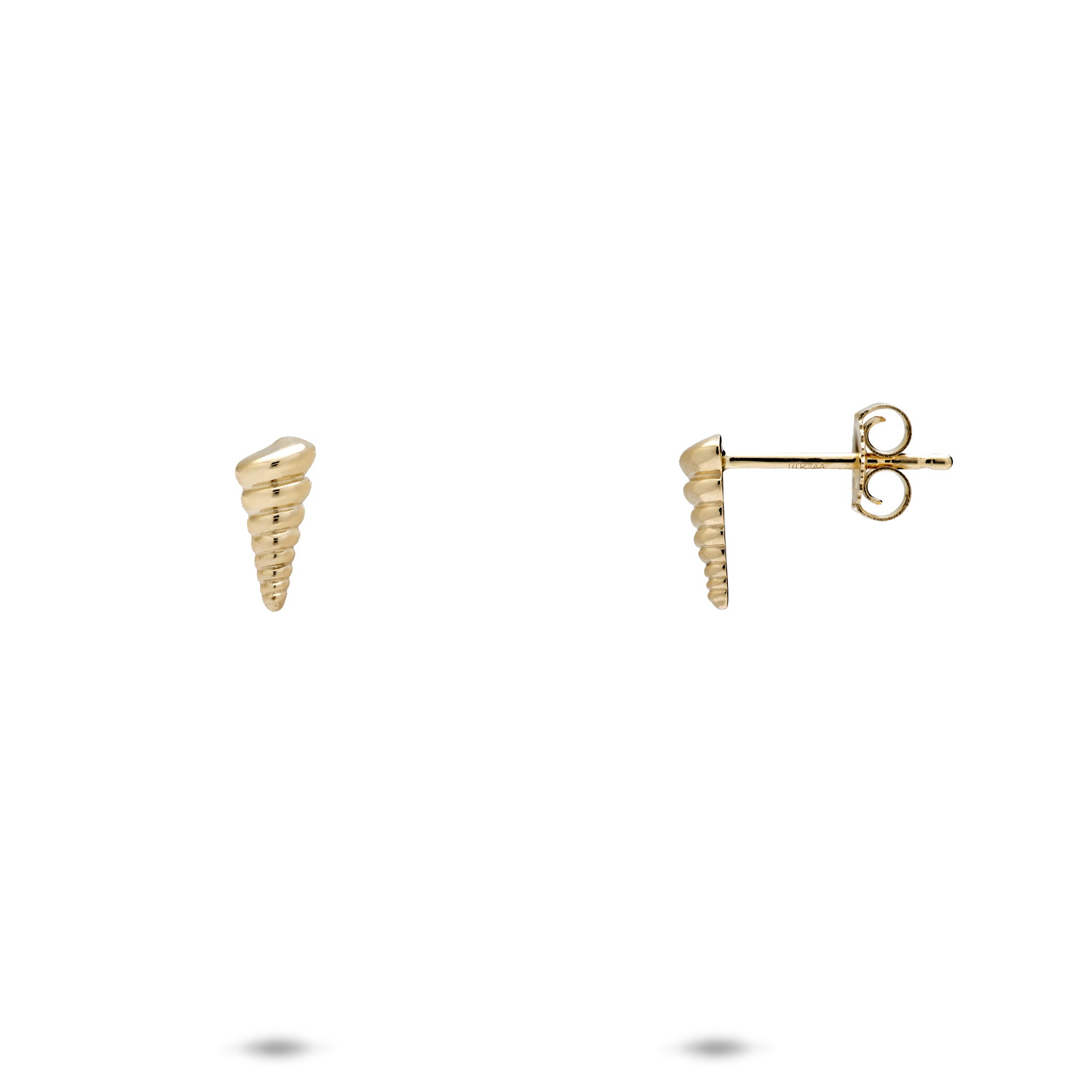 Stackable Cone Shell Stud Earrings in Gold - 8mm | Maui Divers Jewelry