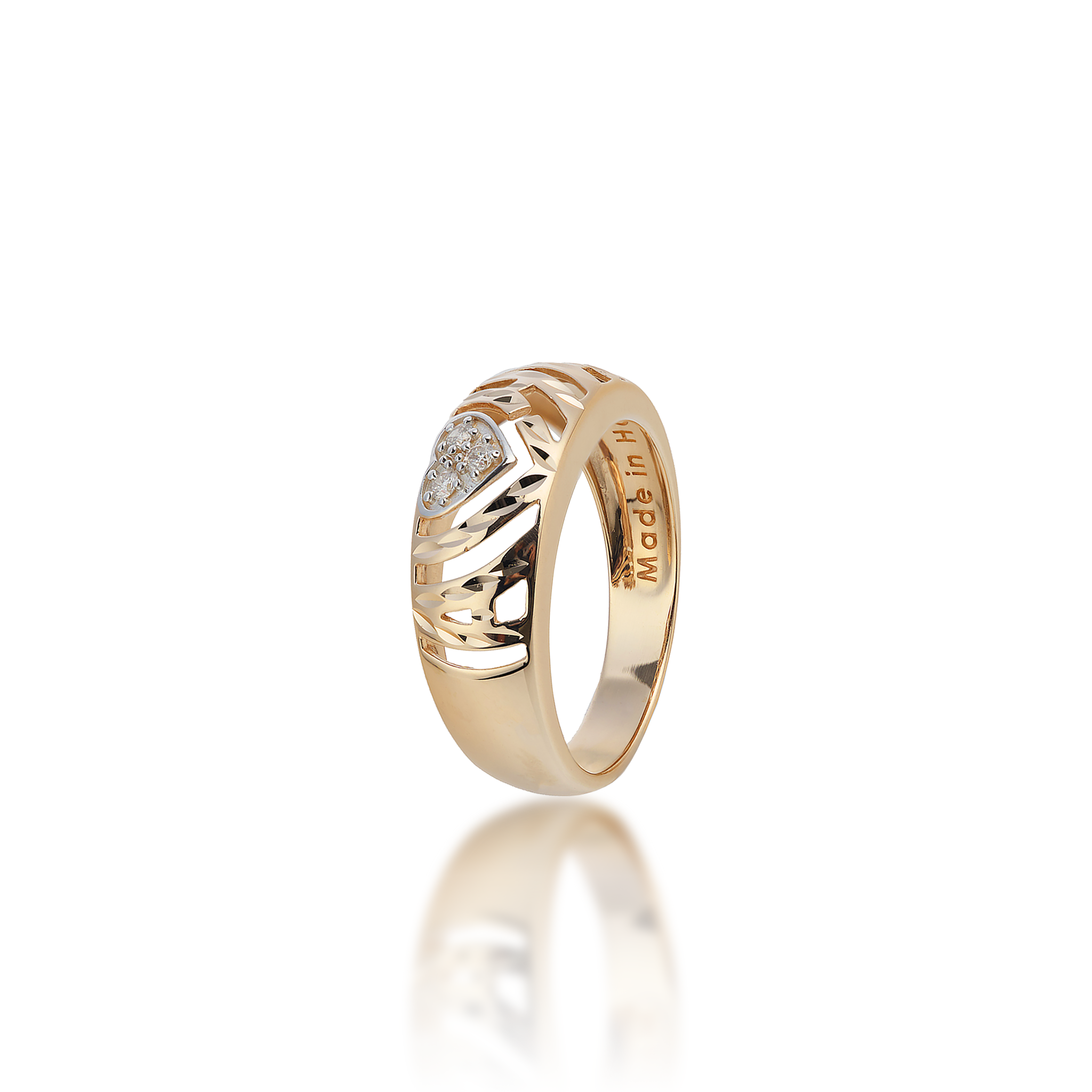 Aloha Heart Ring in Gold with Diamonds - 8mm
