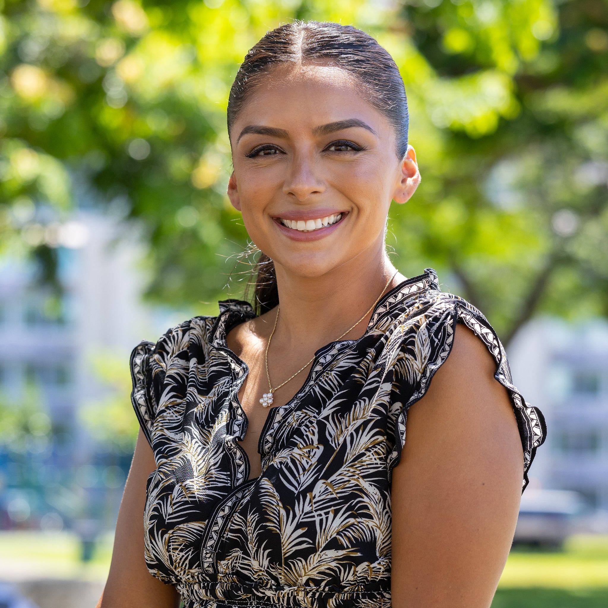 Tiny Bubbles Freshwater White Pearl Pendant in Gold with Diamonds