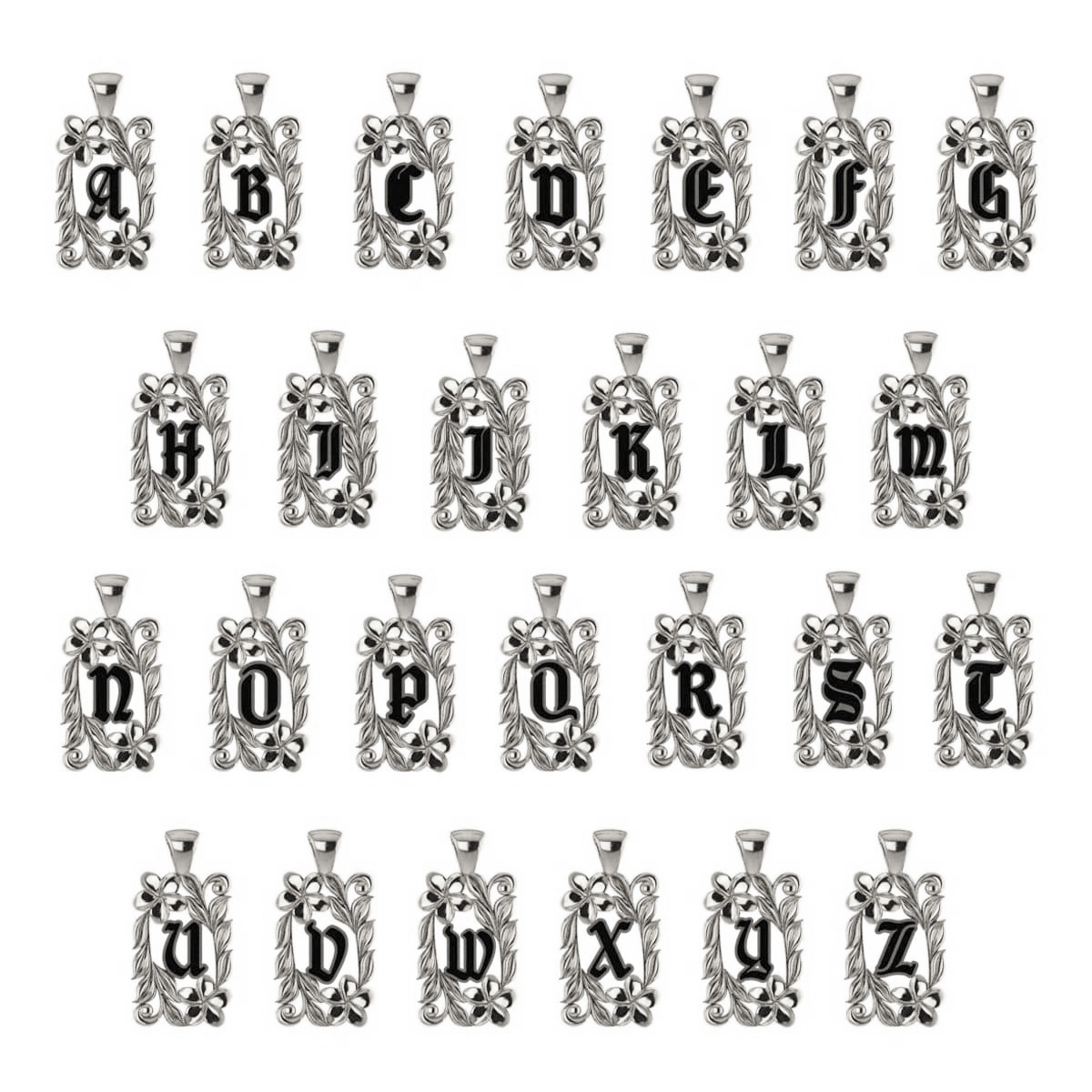 Special Order Hawaiian Heirloom Plumeria Initial Pendant in Gold - 17mm