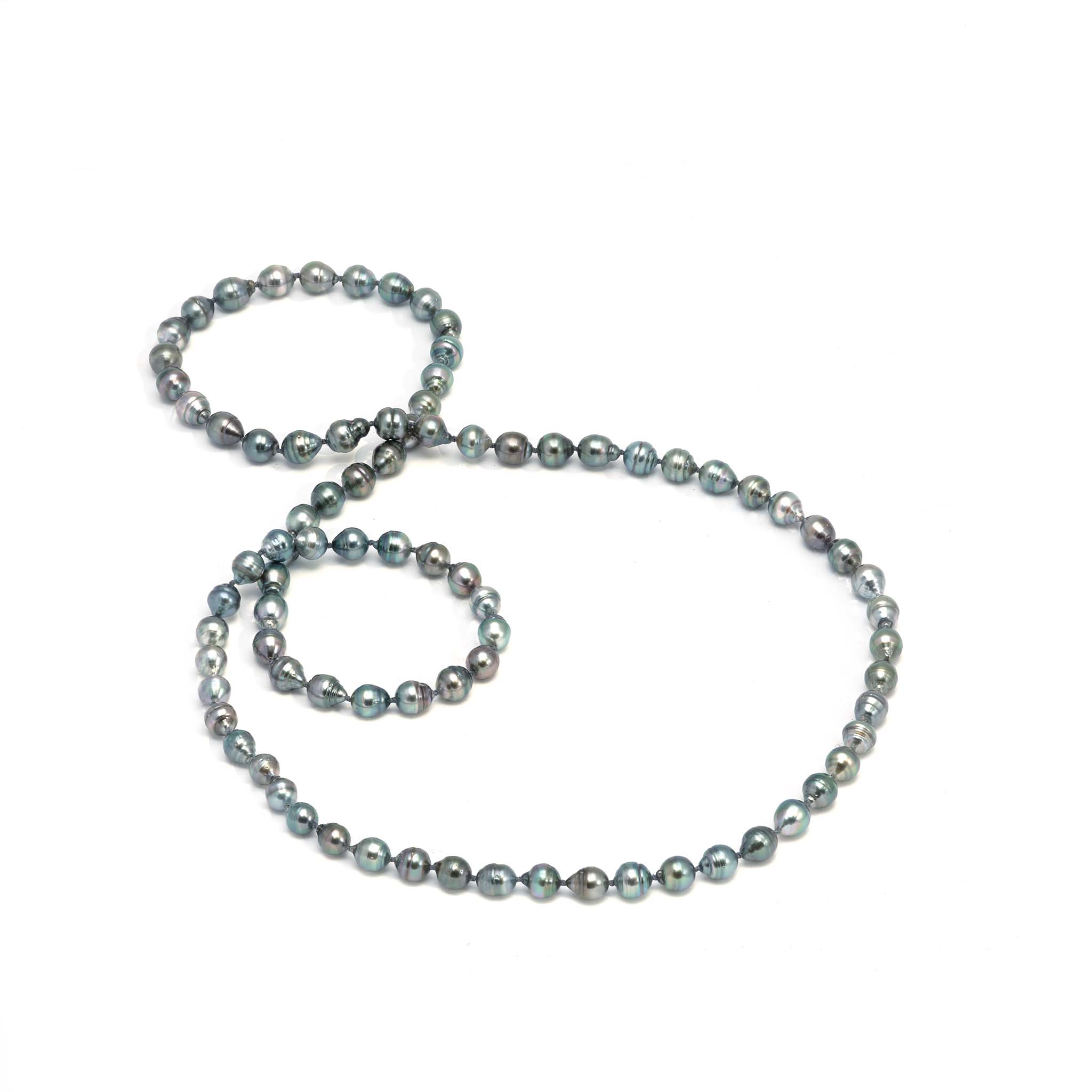 38-41" Tahitian Black Pearl Strand - 8-10mm - Item: 006-15527