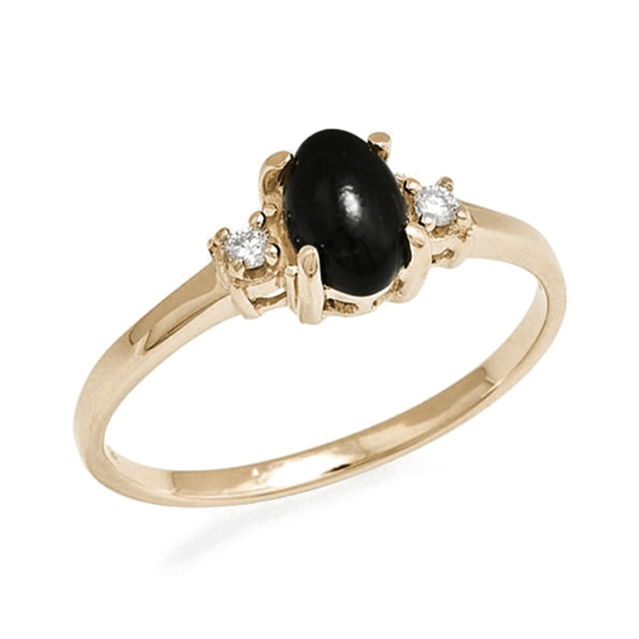 Black Coral Ring with Diamonds in Gold-Maui Divers Jewelry