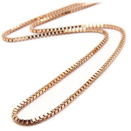 16" 0.45mm Box Chain in 10K Rose Gold on white background- Maui Divers Jewelry