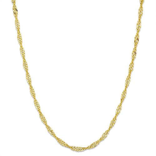 16" 1.0MM Singapore Chain in 14K Yellow Gold