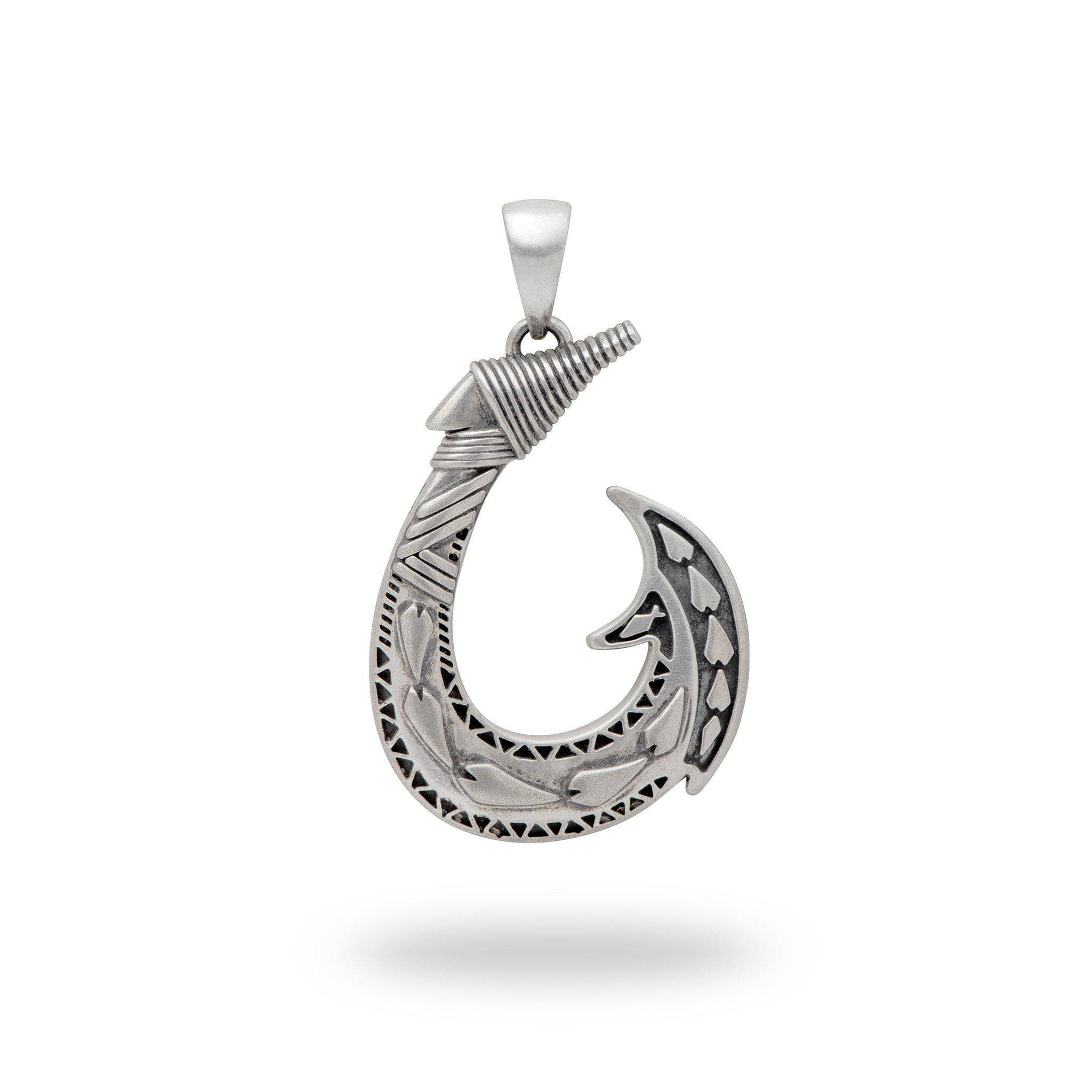 Fish Hook Pendant in Sterling Silver