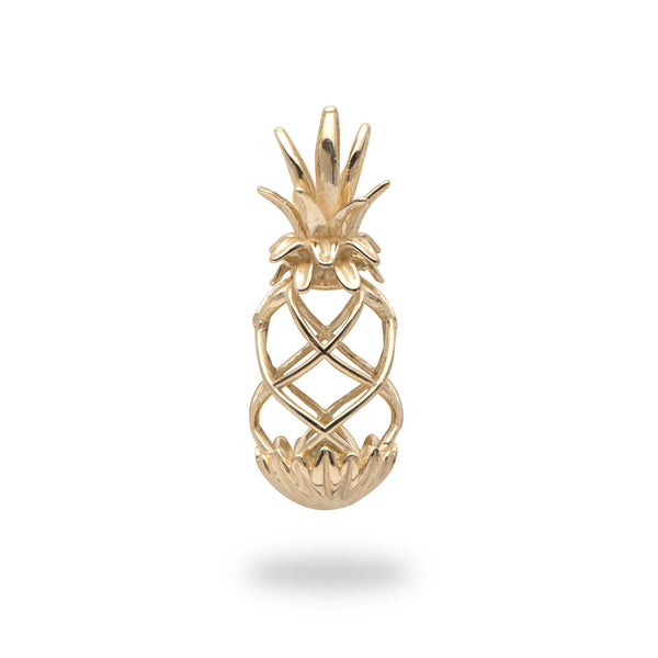 Pineapple Cage Pendant Mounting in 14K Yellow Gold - Maui Divers Jewelry