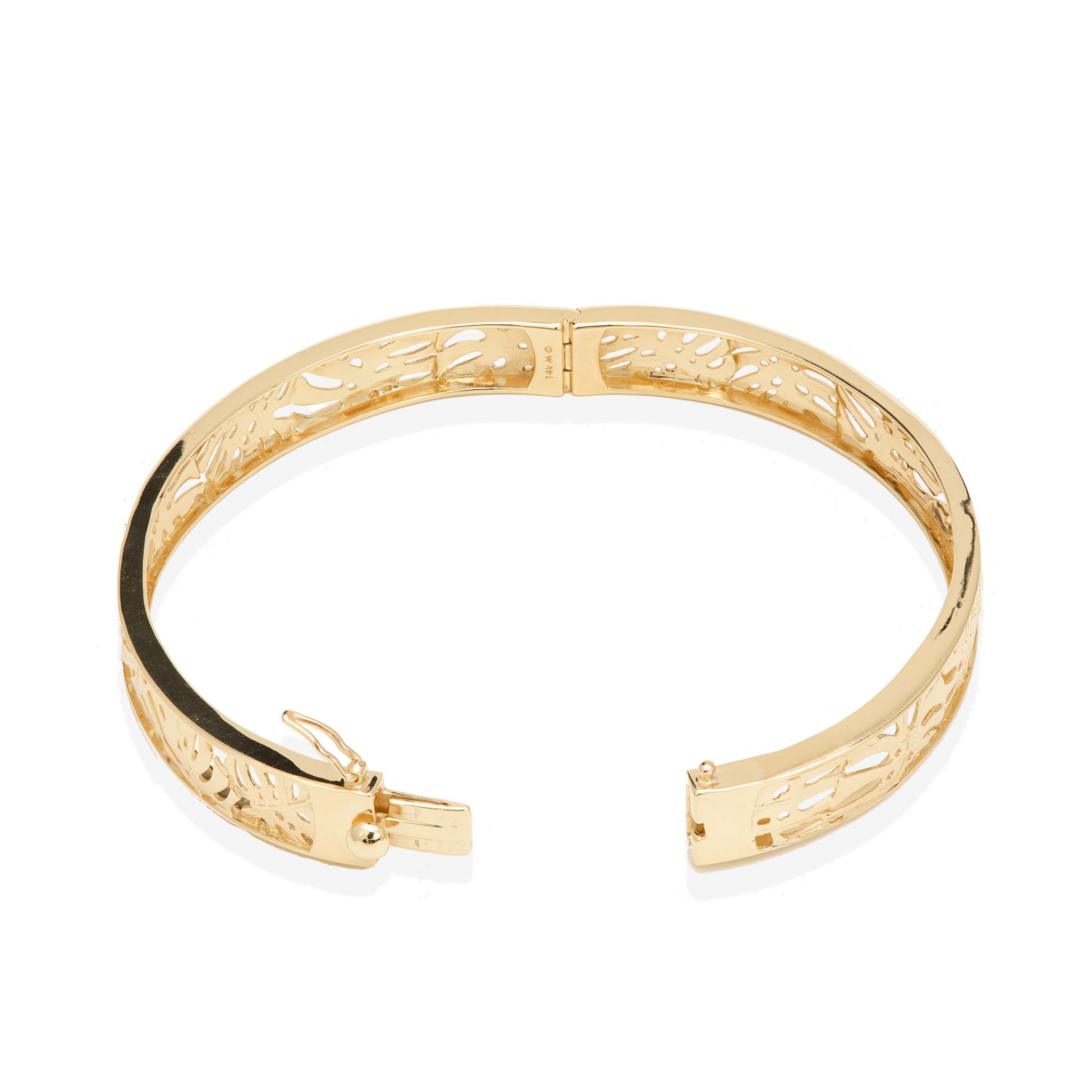 Monstera Bracelet in Gold - 8mm - Size 7.5" - Maui Divers Jewelry