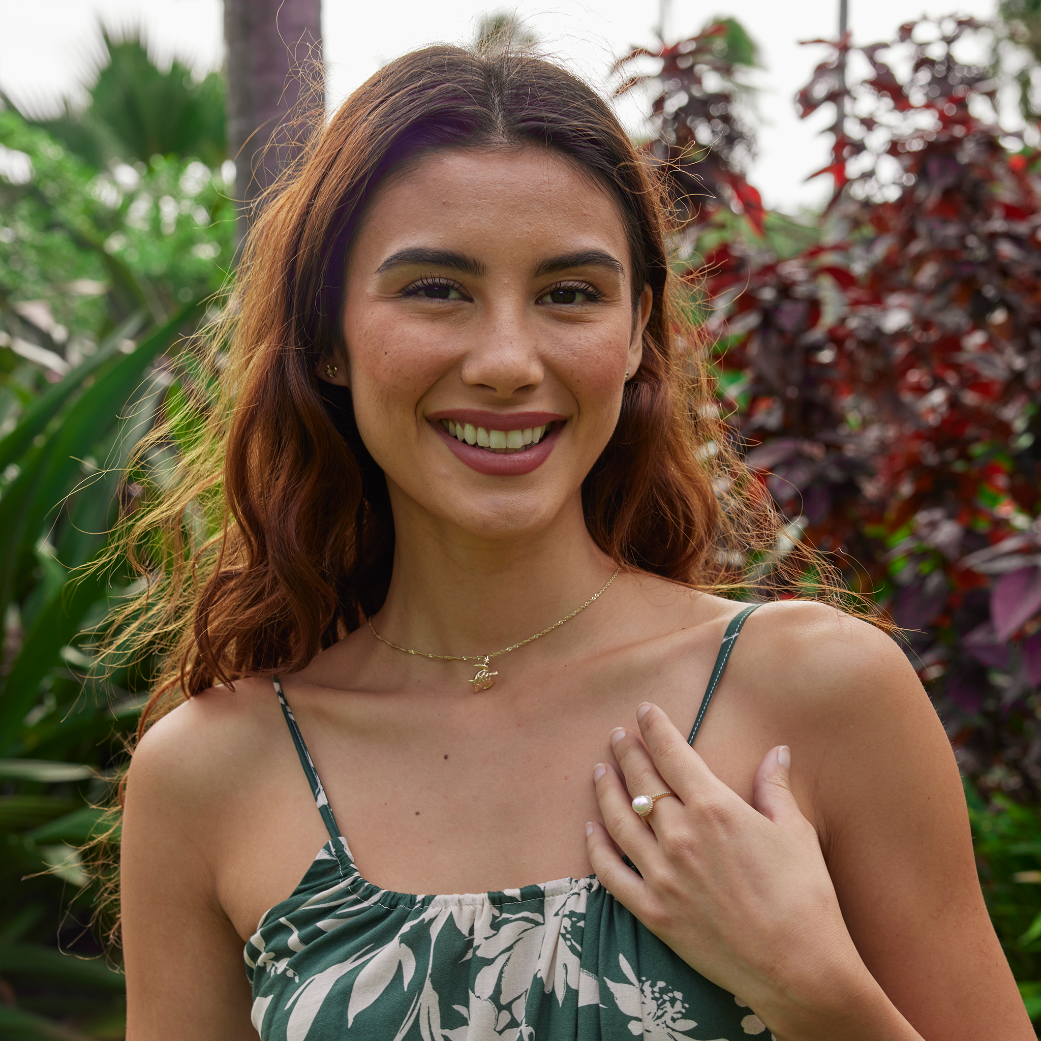 Halo Akoya Pearl Ring in Gold with Diamonds - 8-8.5mm