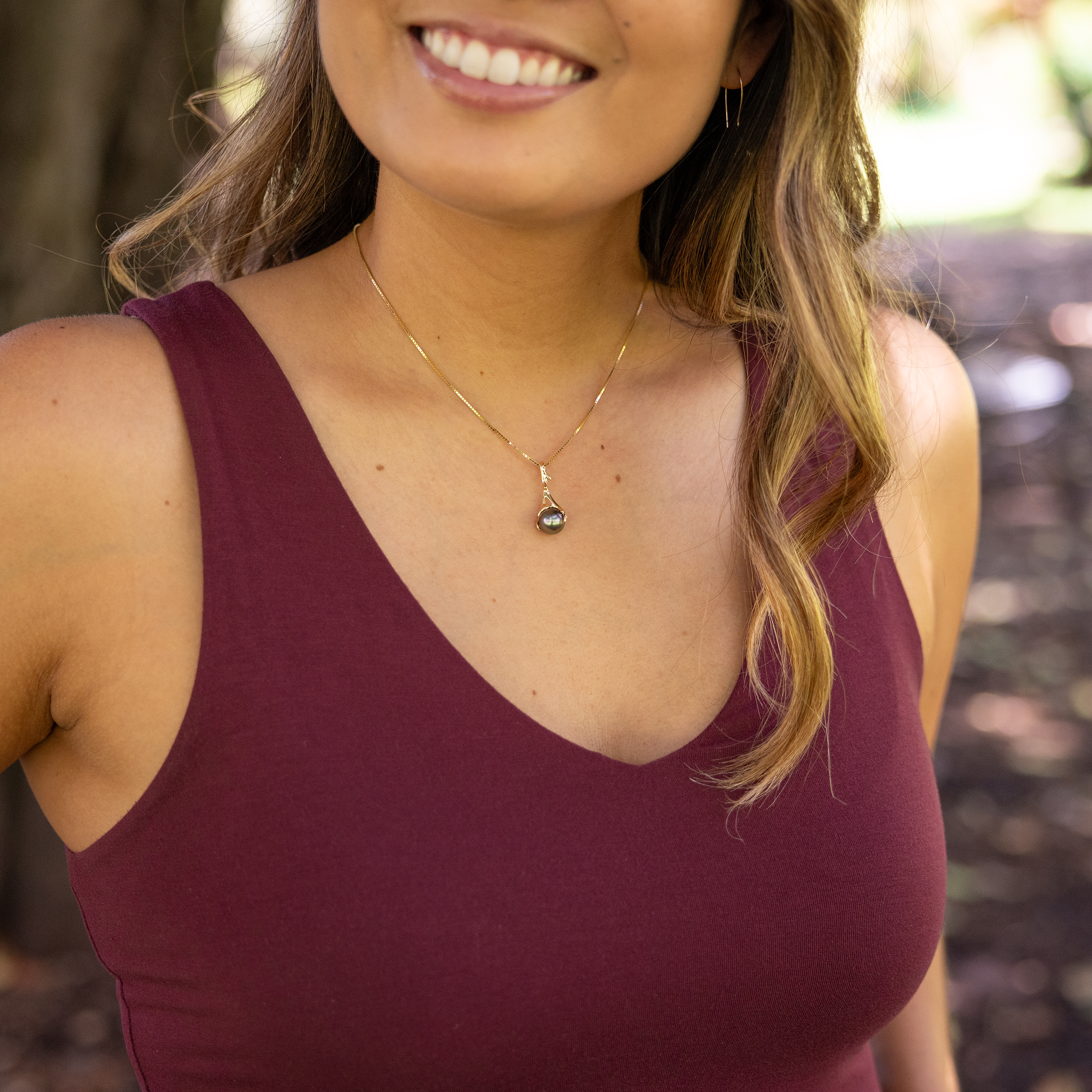 ヘリテージ・タヒチアン・パール・ペンダント ゴールド - 25mm