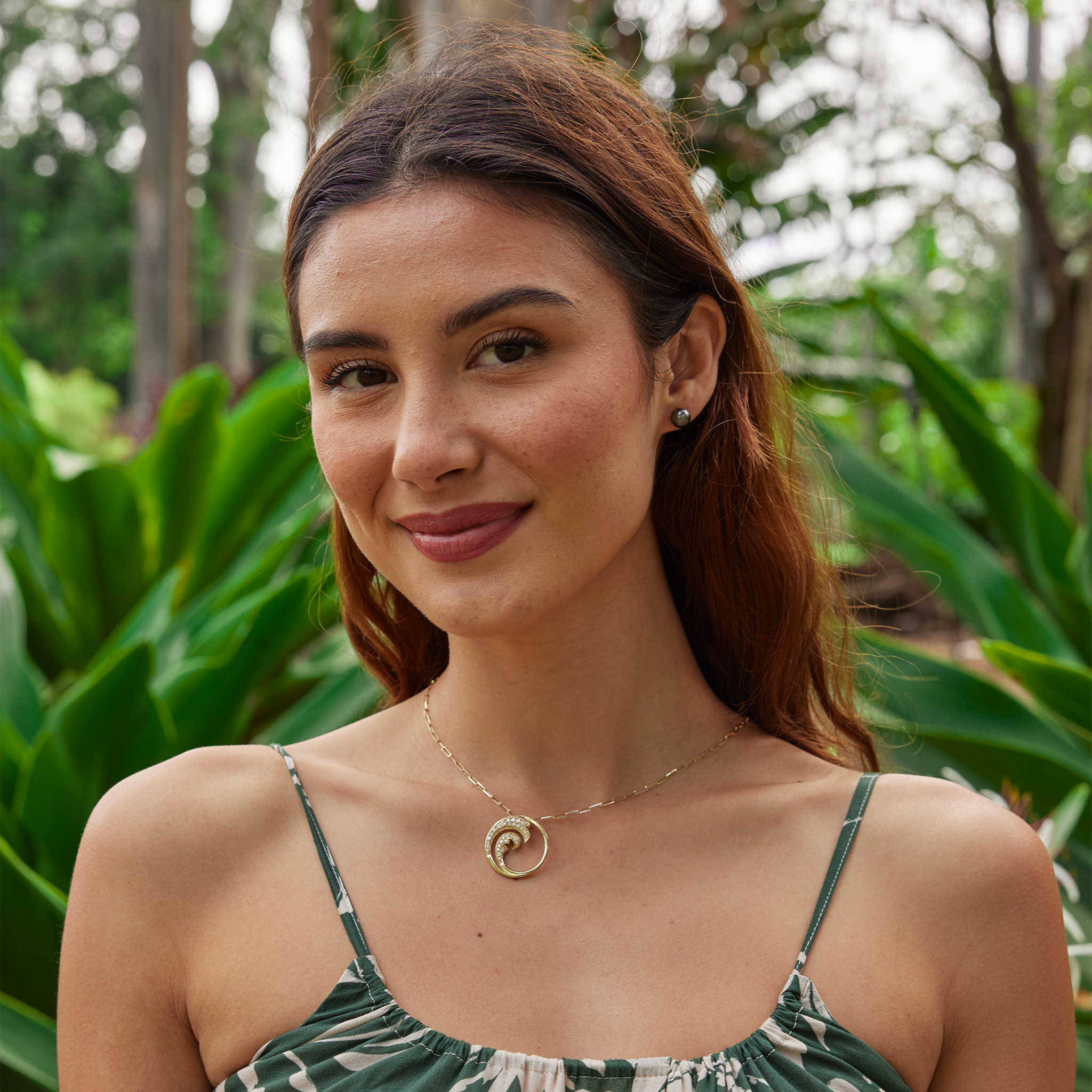 タヒチ黒真珠 イヤリング ゴールド - 8-9mm