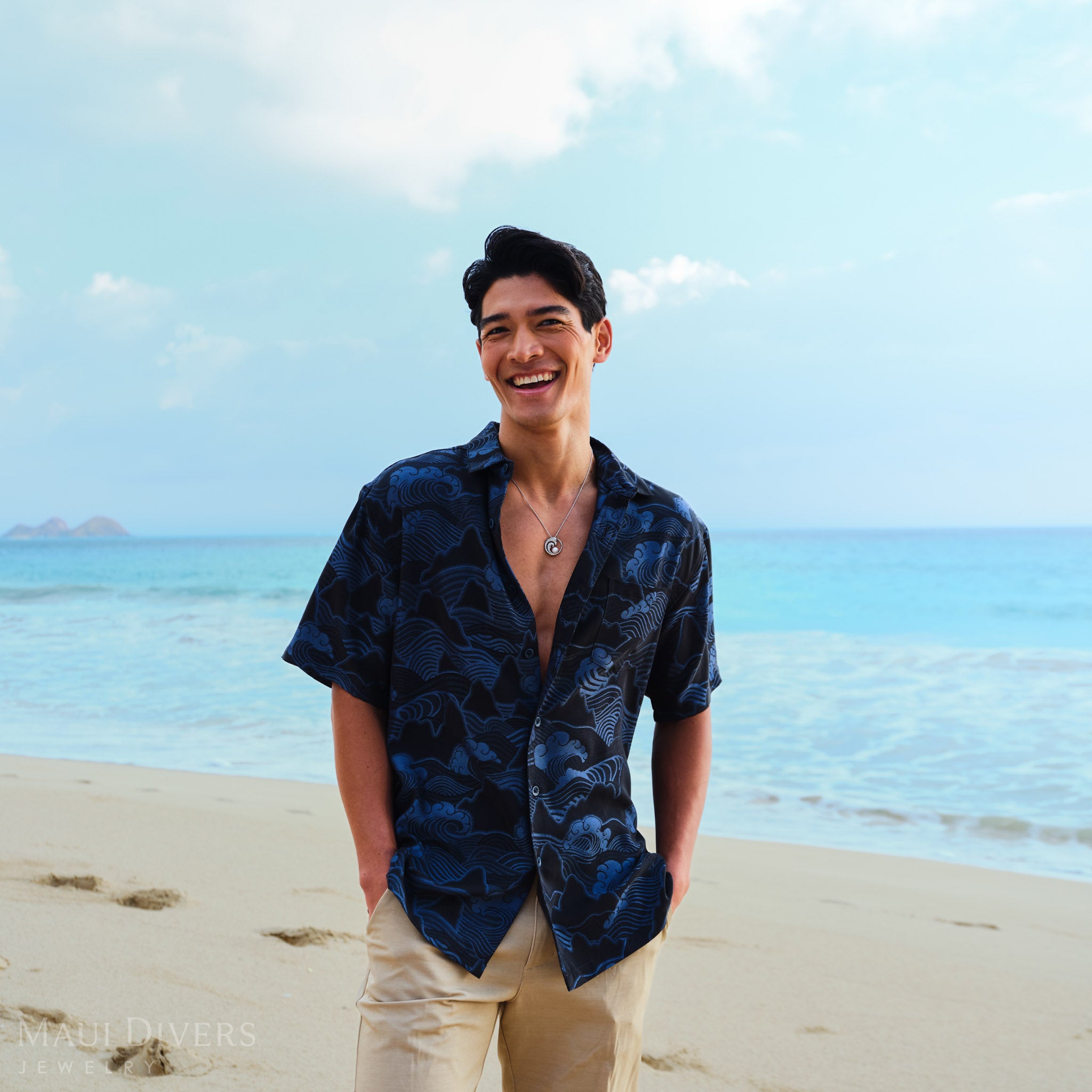 Nalu アコヤ ホワイト パール ペンダント ダイヤモンド ホワイトゴールド 24mm