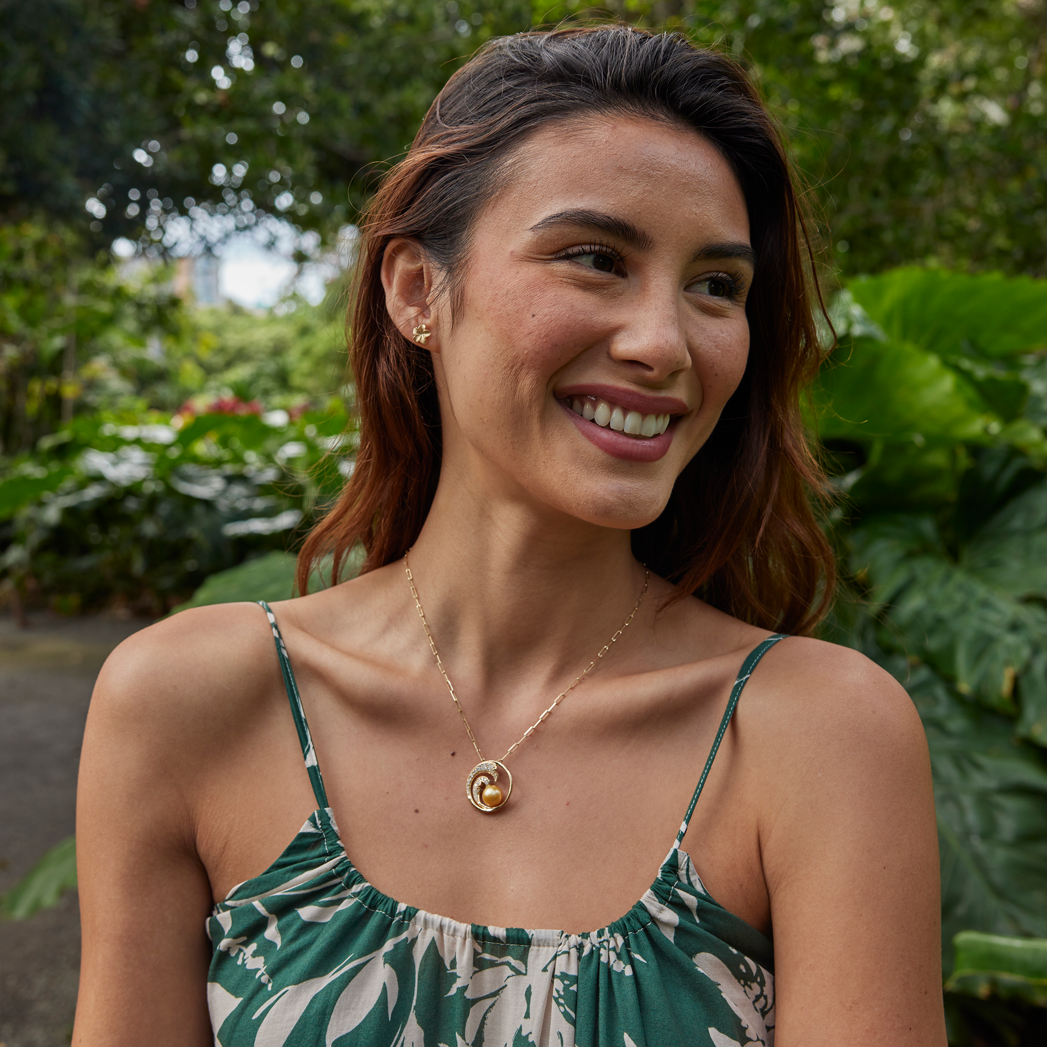 南洋パール・ペンダント ダイヤモンド・ゴールド - 24mm