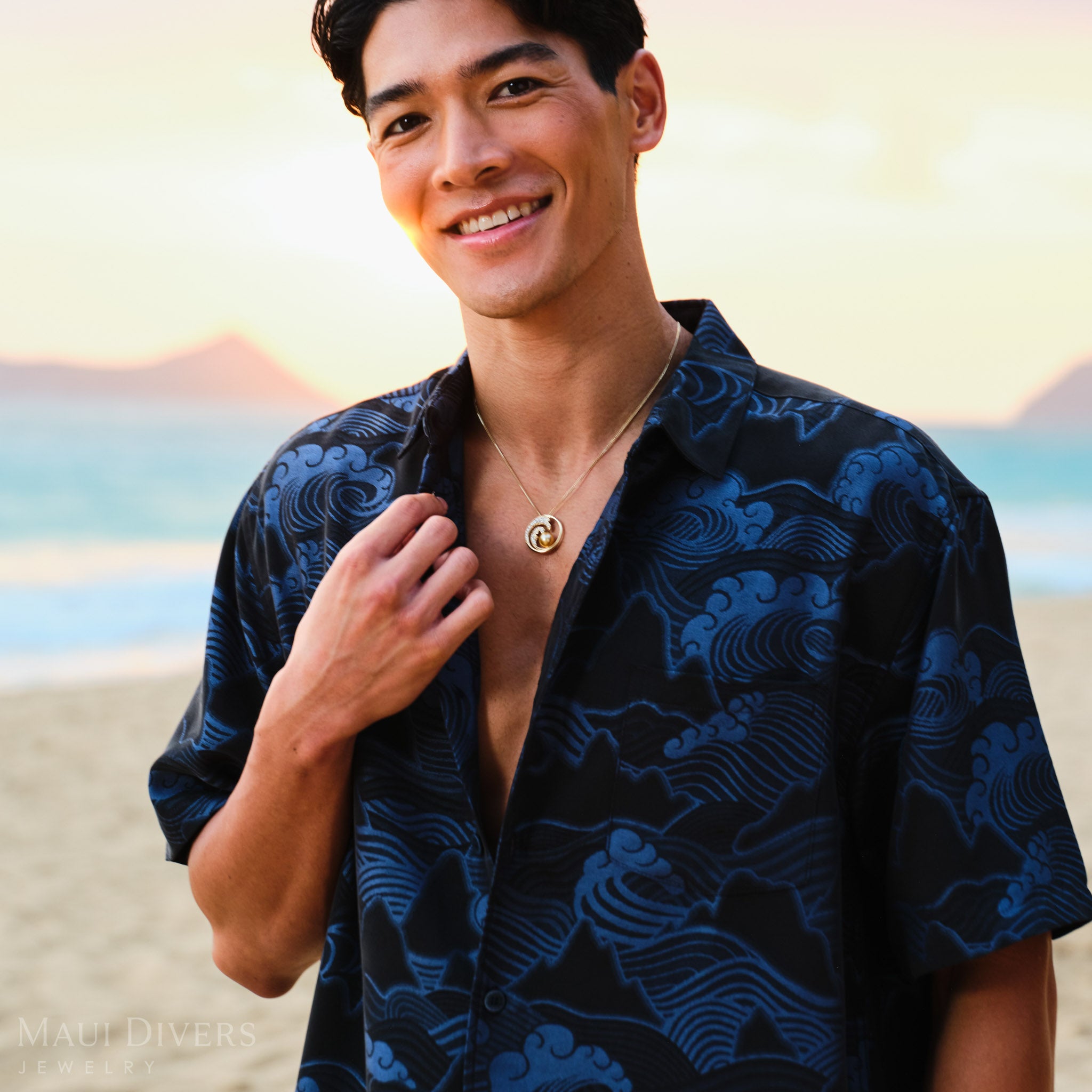 南洋パール・ペンダント ダイヤモンド・ゴールド - 24mm