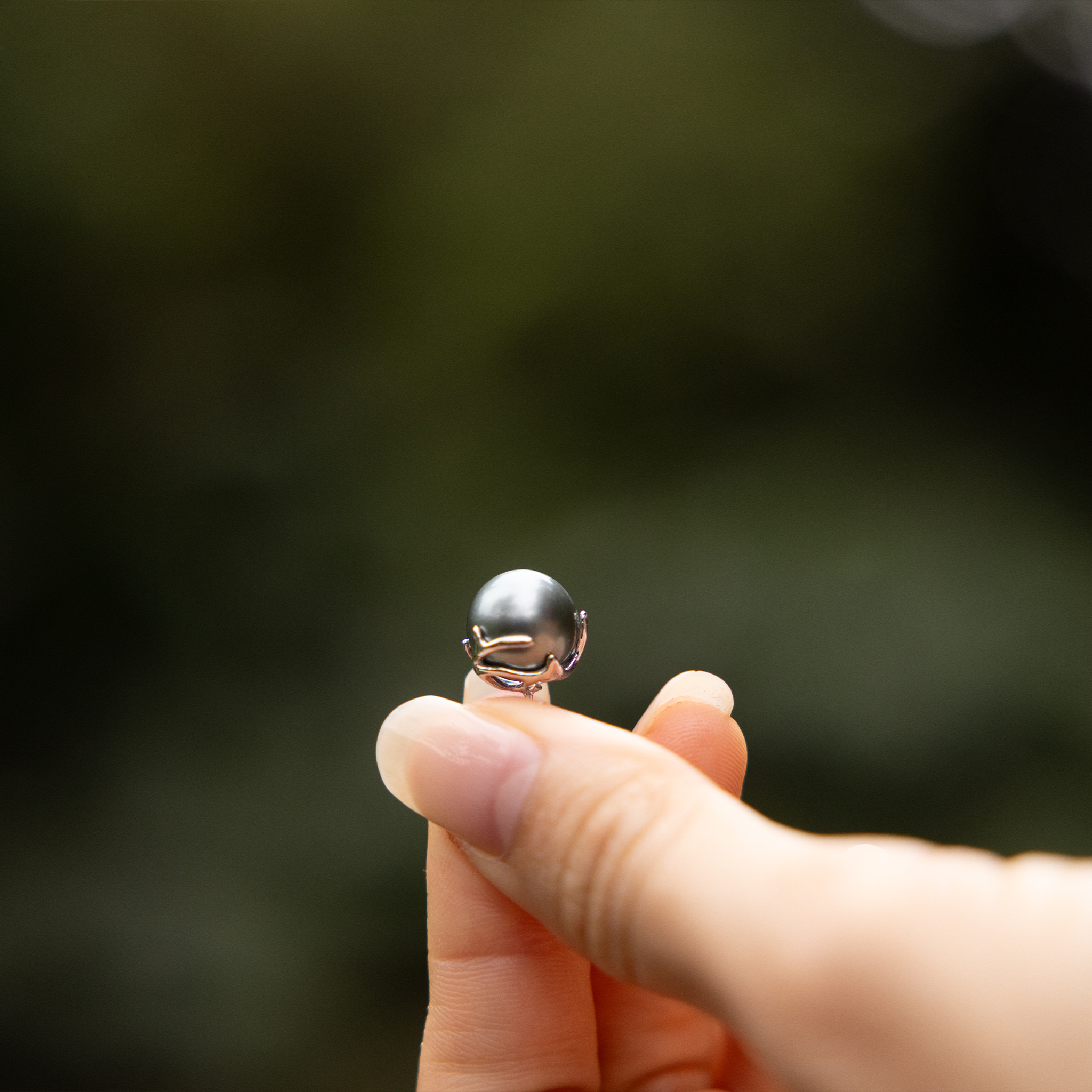 ヘリテージ タヒチ黒真珠 イヤリング ホワイトゴールド - 9-10mm