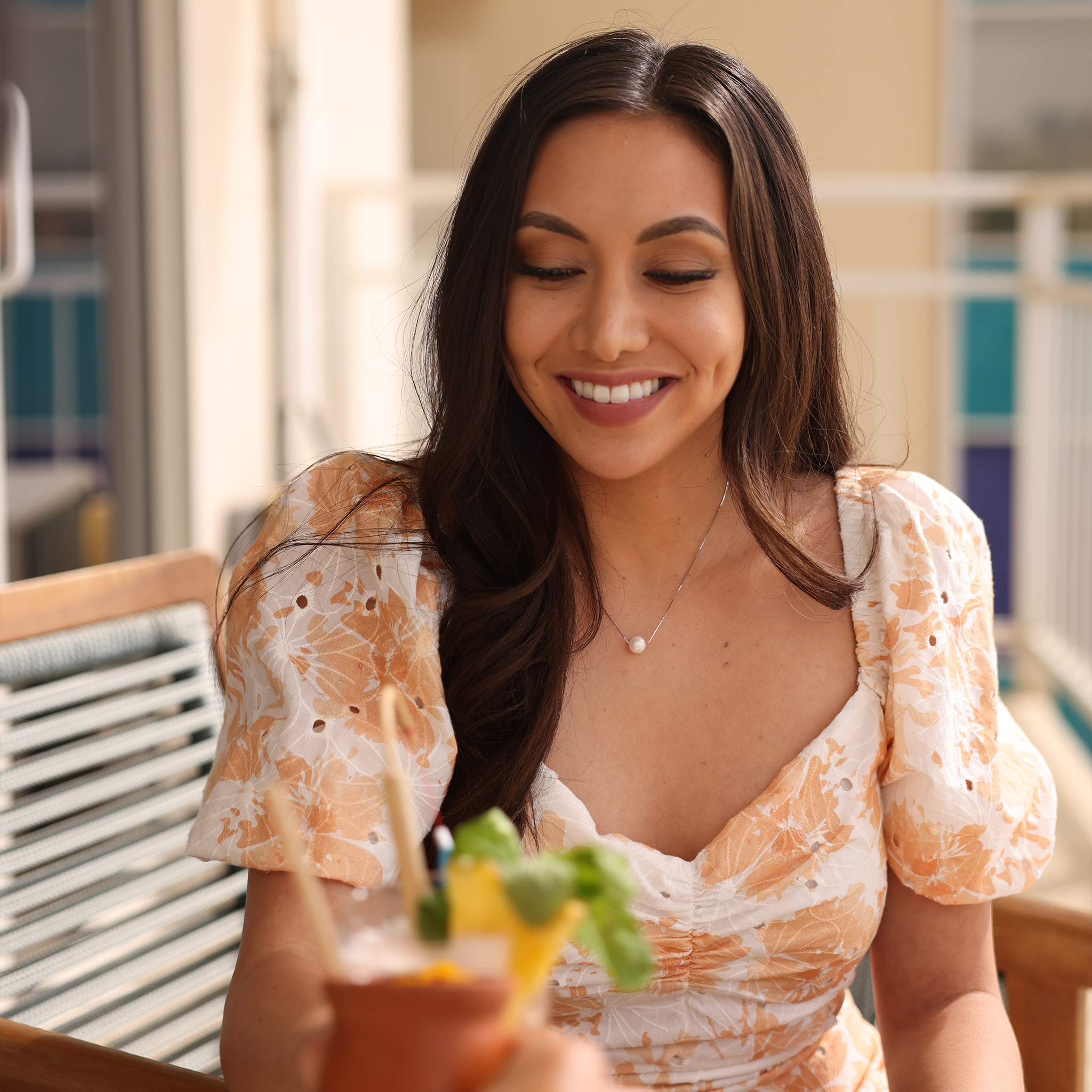 16-18 "アジャスタブル南洋白蝶真珠ネックレス ホワイトゴールド 9-10mm